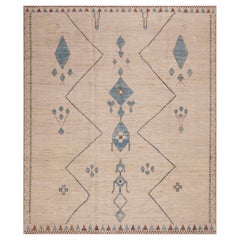 Nazmiyal Collection Tappeto Tribale Aperto Minimalista Moderno color crema 8'5" x 9'8"