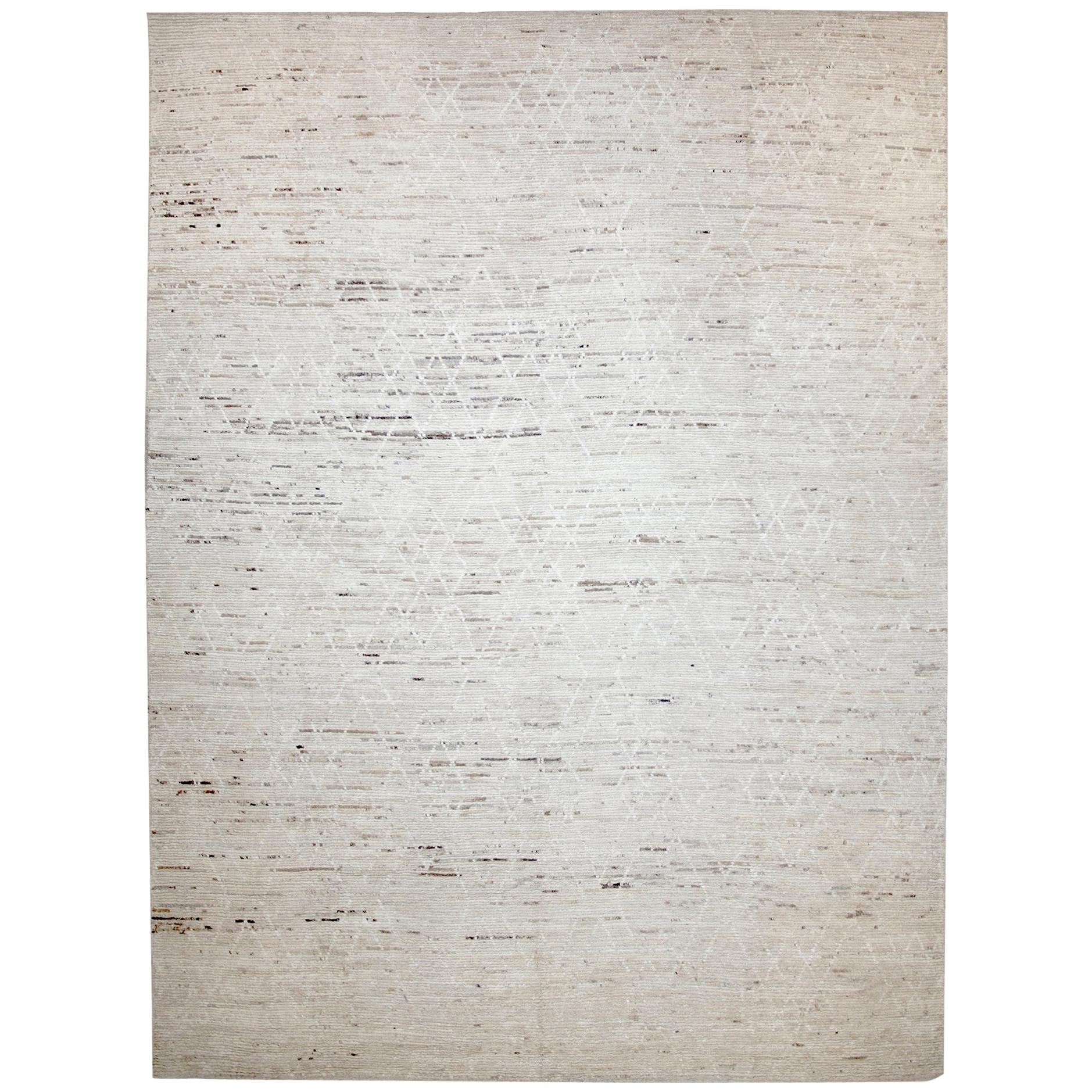 Nazmiyal Collection Cream Modern Moroccan Style Rug 10 ft 5 in x 14 ft 1 in