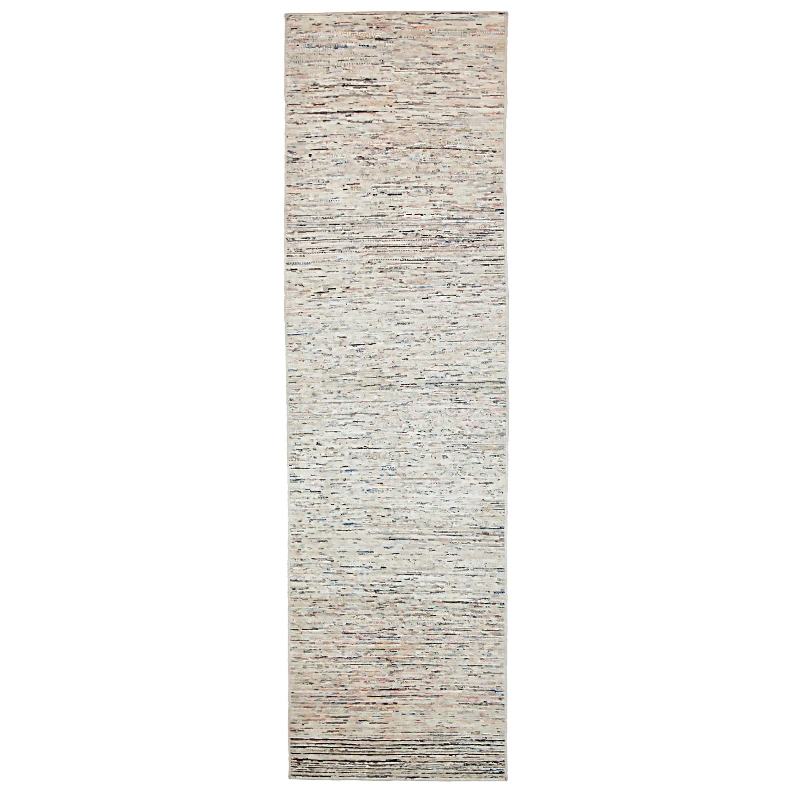 Nazmiyal Collection Cream Modern Moroccan Style Runner Rug 2 ft 8 in x 9 ft 8 in