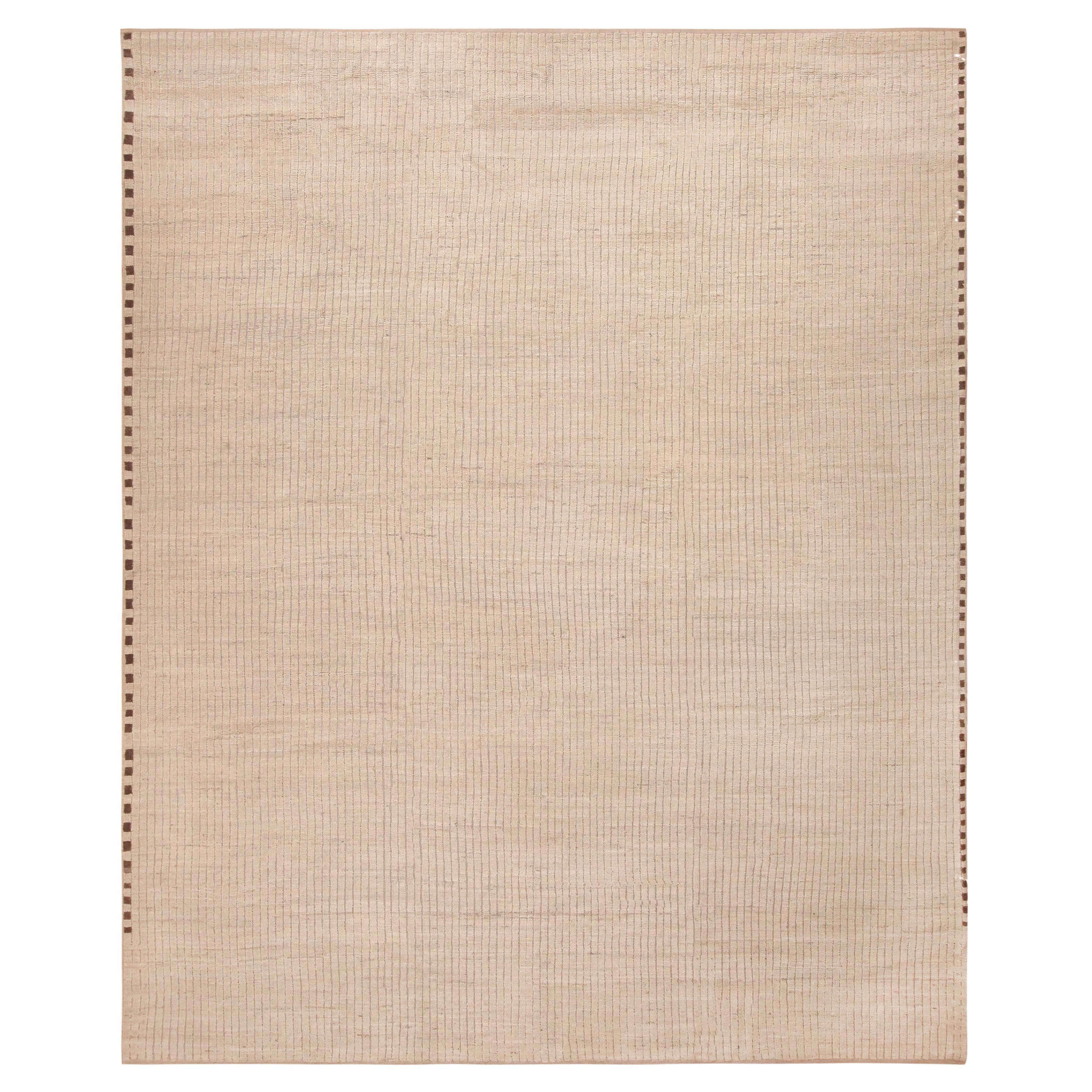 Nazmiyal Collection Decorative Cream Contemporary Area Rug 10'11" x 13'3" For Sale