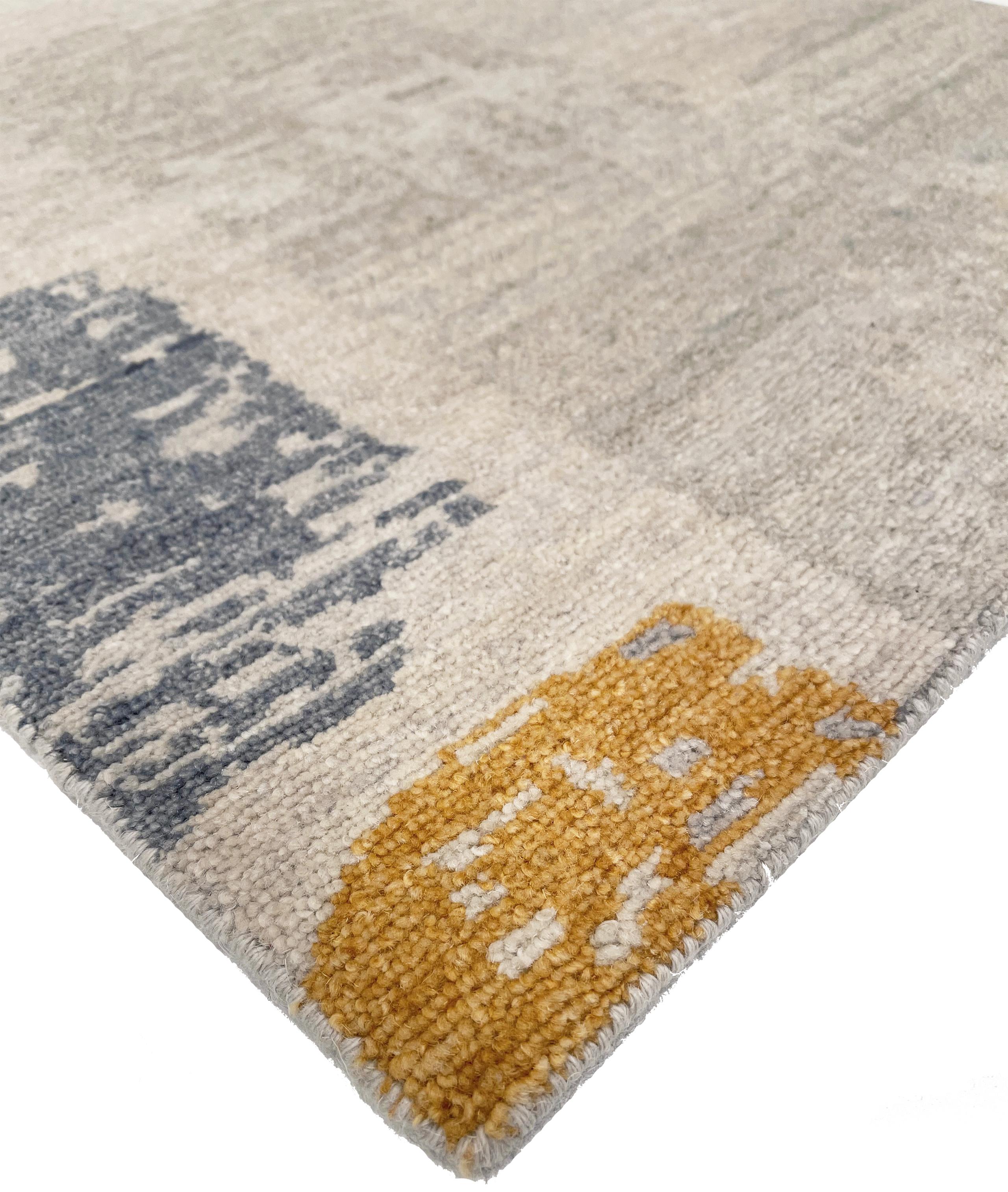 Nazmiyal Collection Decorative Cream Modern Boutique Area Rug 12 ft x 15 ft   In New Condition In New York, NY