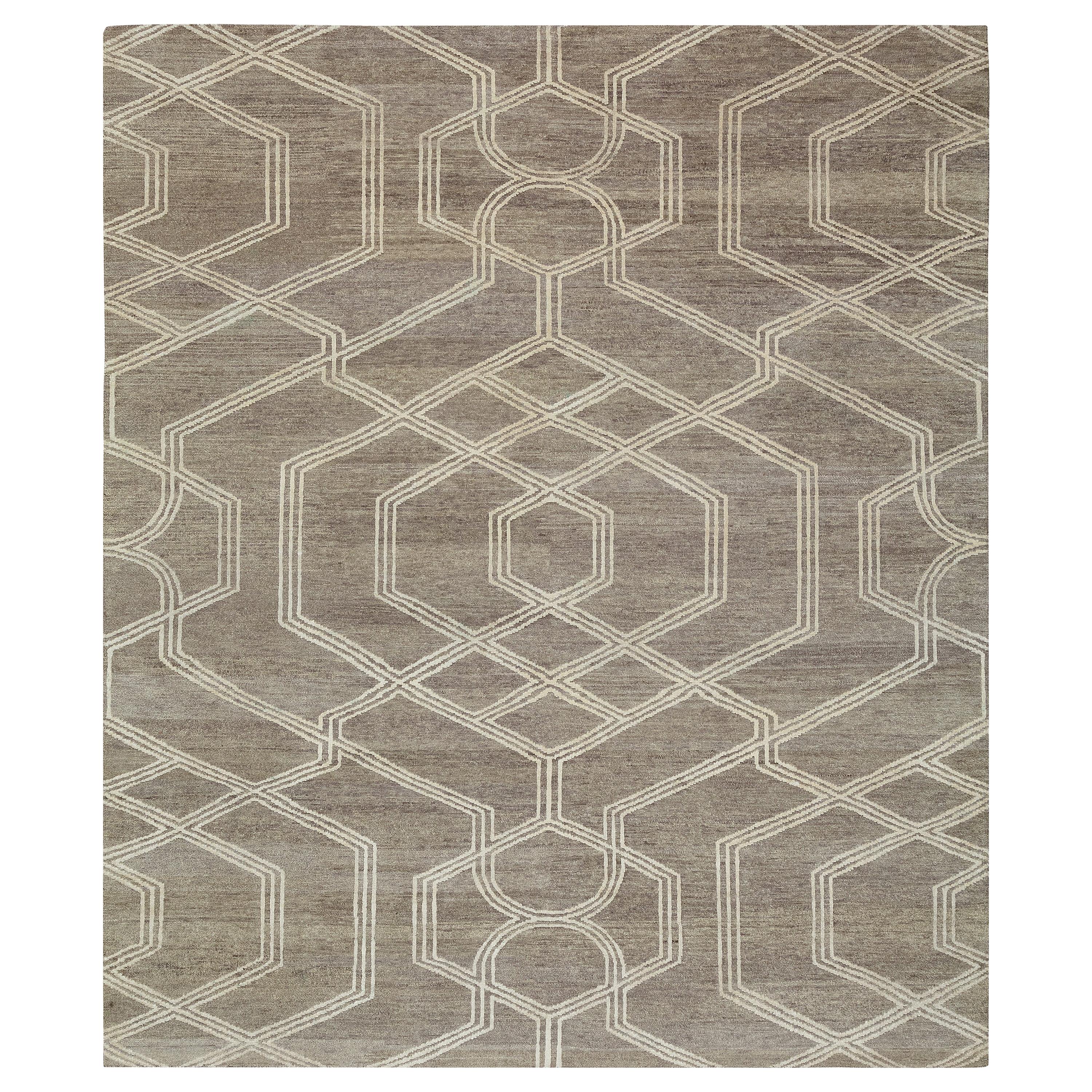 Nazmiyal Collection Decorative Geometric Grey Modern Boutique Rug 8 ft x 10 ft