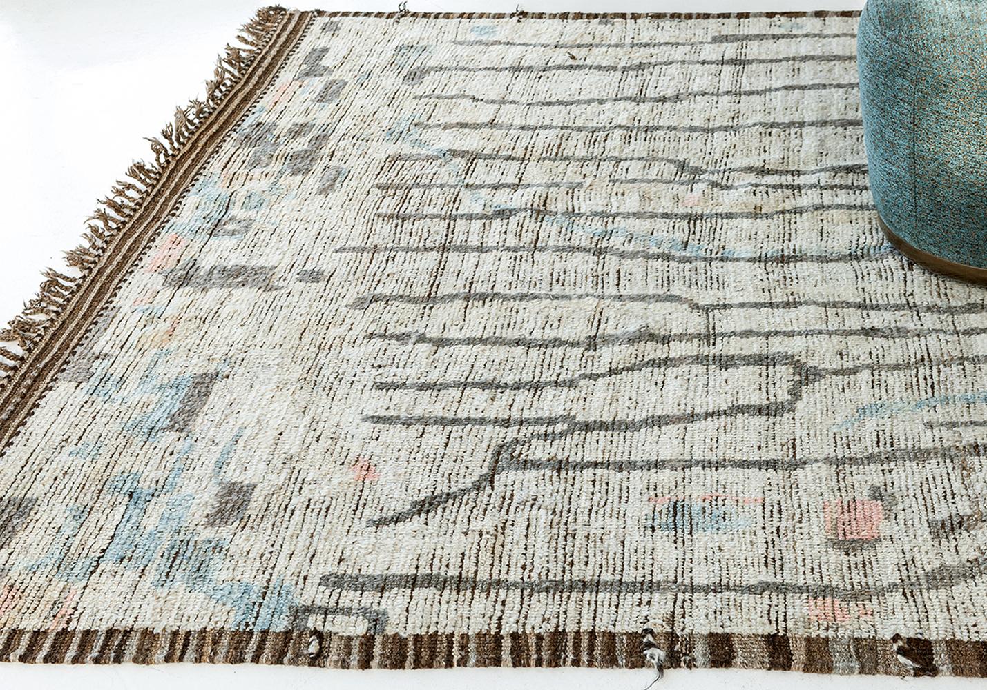 Admirable Decorative Modern Distressed Rug, Country of Origin: Afghanistan, Circa Date: Modern. 7 ft 4 in x 10 ft 2 in (2.24 m x 3.1 m)