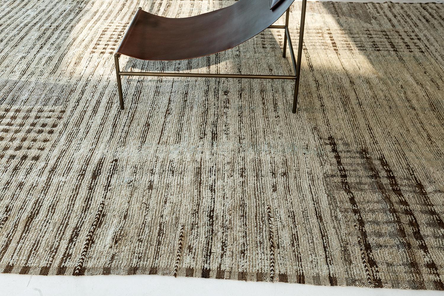 Hand-Knotted Nazmiyal Collection Decorative Modern Distressed Rug 9 ft 10 in x 14 ft