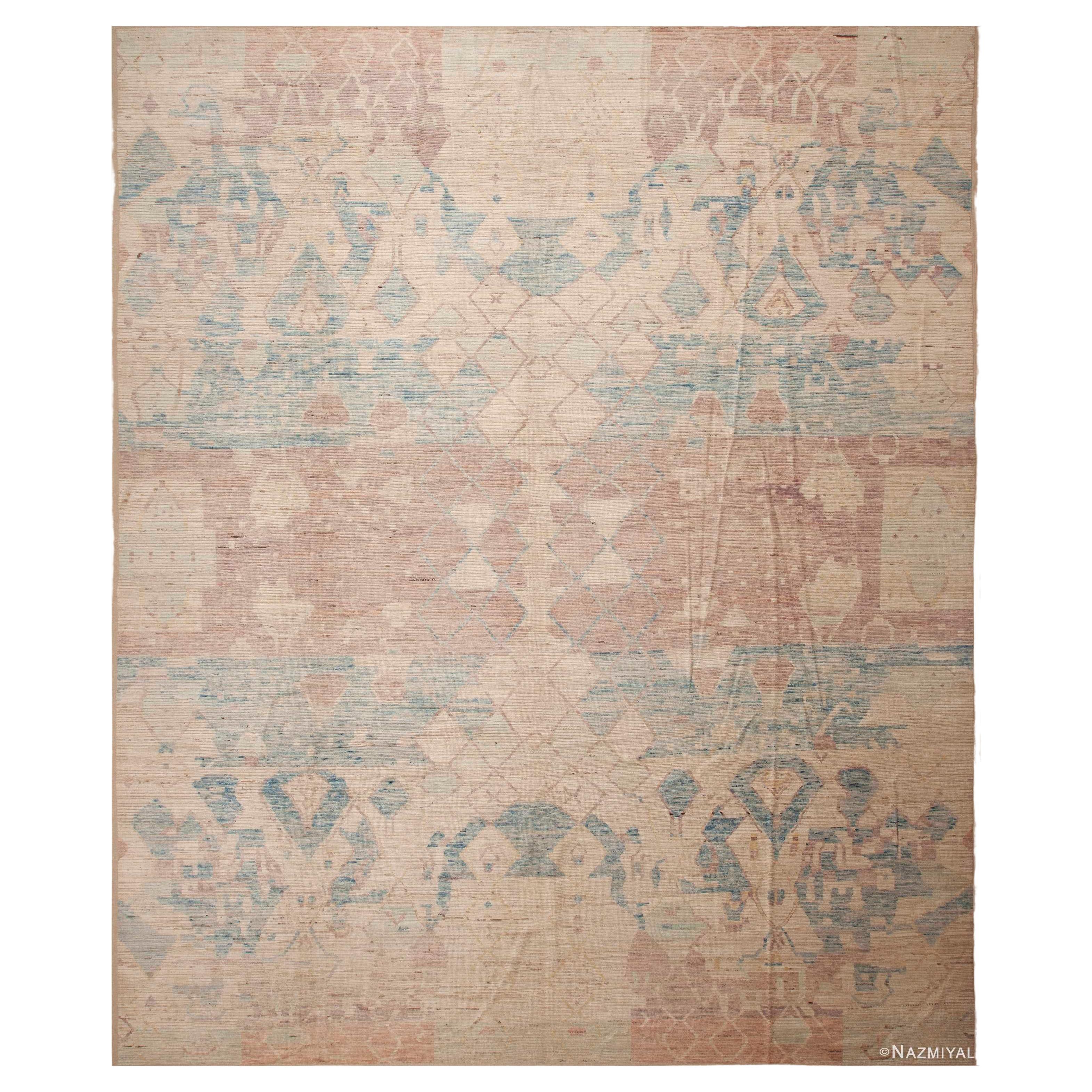 Tapis abrash moderne, décoratif et tribal, collection Nazmiyal, 13'10" x 16'6"