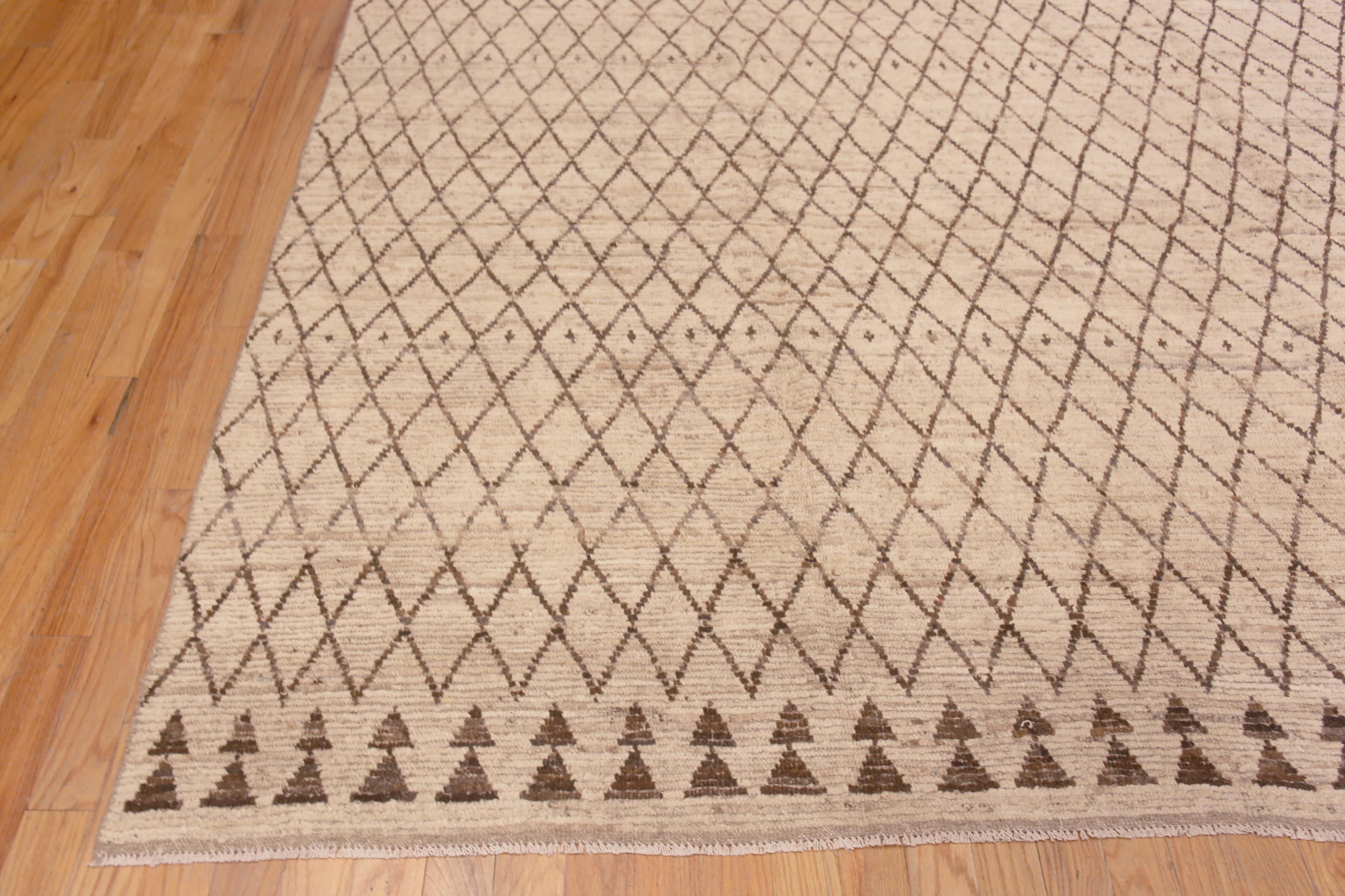 Hand-Knotted Nazmiyal Collection Diamond Grid Design Modern Room Size Area Rug 9'5