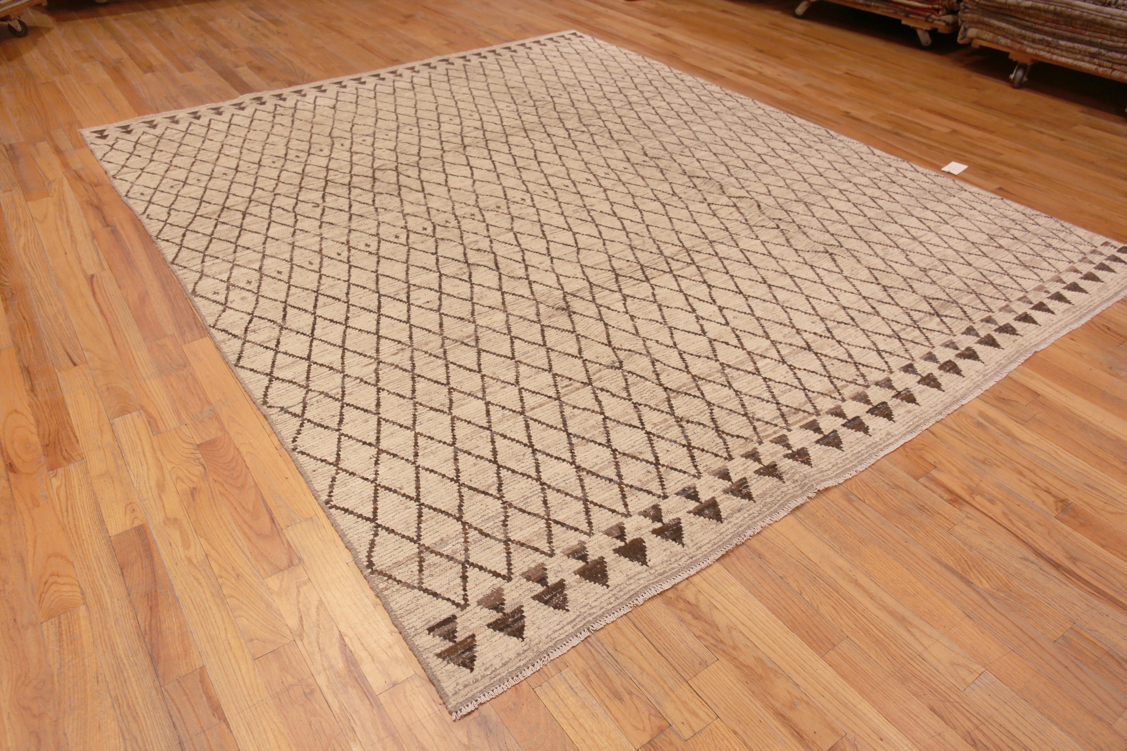 Wool Nazmiyal Collection Diamond Grid Design Modern Room Size Area Rug 9'5