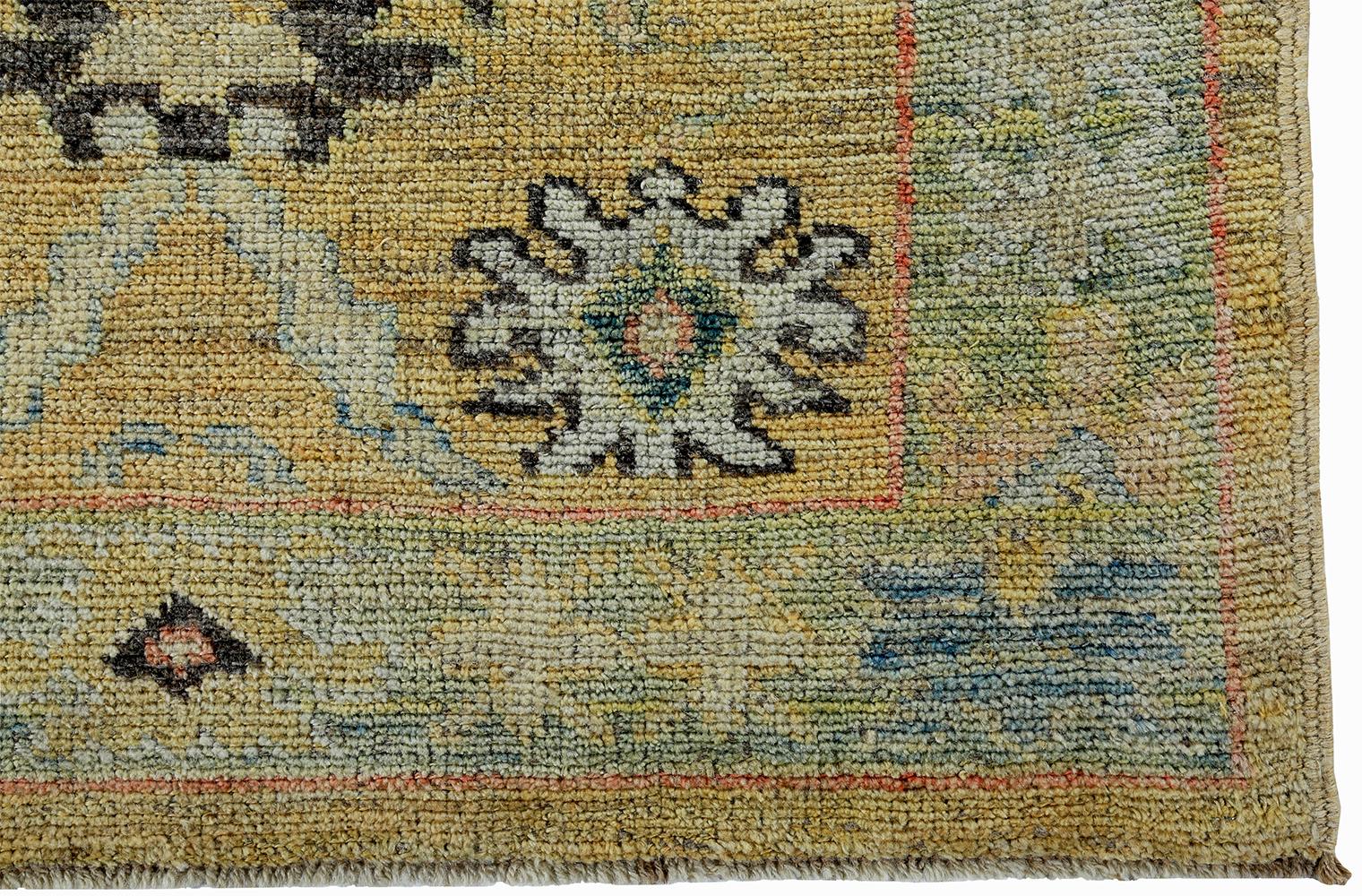 Amazing Earth Tone Modern Turkish Oushak Runner Rug / Country of Origin: Turkey, Circa Date: Modern - Size: 3 ft 2 in x 18 ft 7 in (0.97 m x 5.66 m).