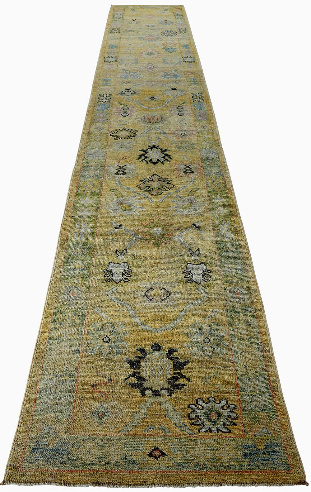 Wool Nazmiyal Collection Earth Tone Modern Turkish Oushak Rug 3 ft 2 in x 18 ft 7 in