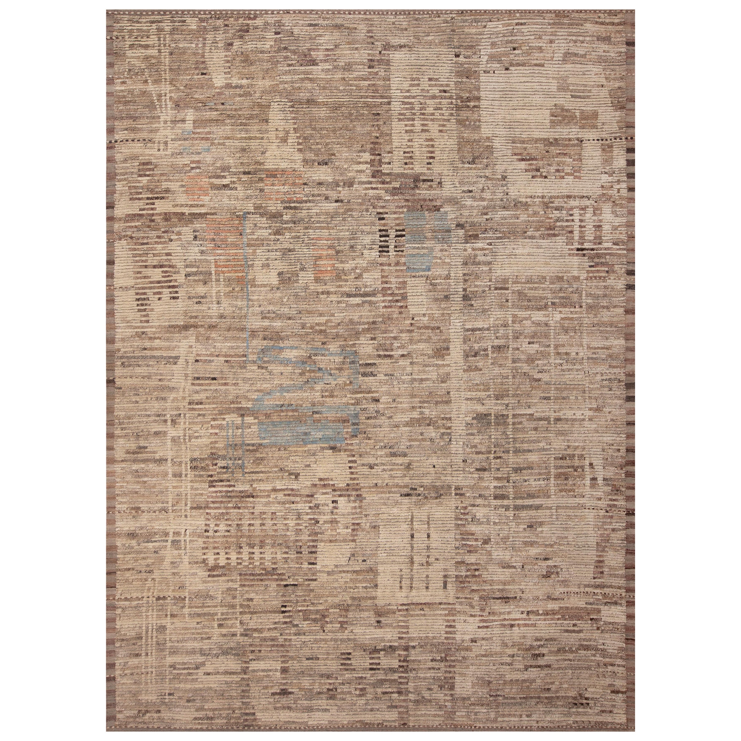 Tappeto moderno nomade astratto terrestre Collection'S 10'6" x 14'2"