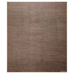 Nazmiyal Collection Alfombra moderna con diseño de damero marrón terroso 13'5" x 15'7