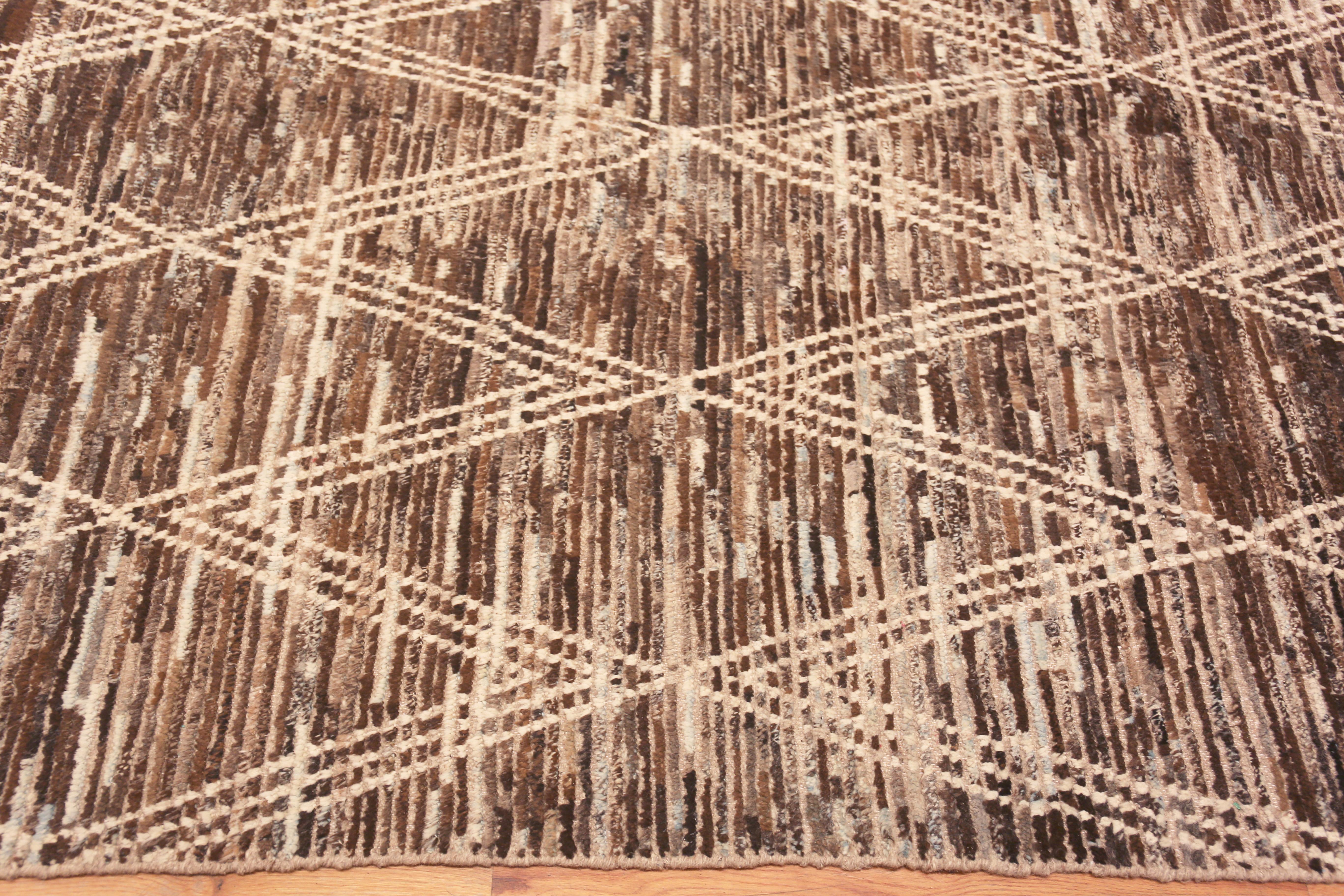 Nazmiyal Collection Earthy Brown Tribal Geometric Modern Rug 10' x 13'5