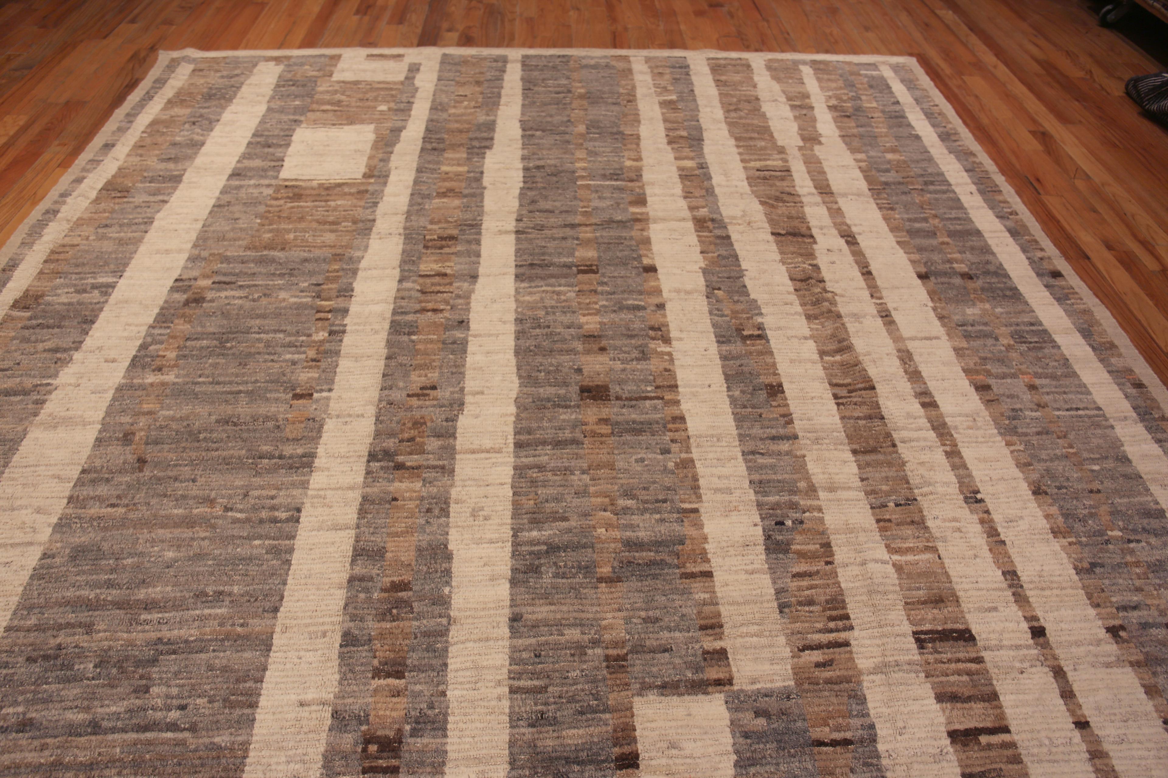 Hand-Knotted Nazmiyal Collection Earthy Grey Tribal Design Modern Area Rug 10'5