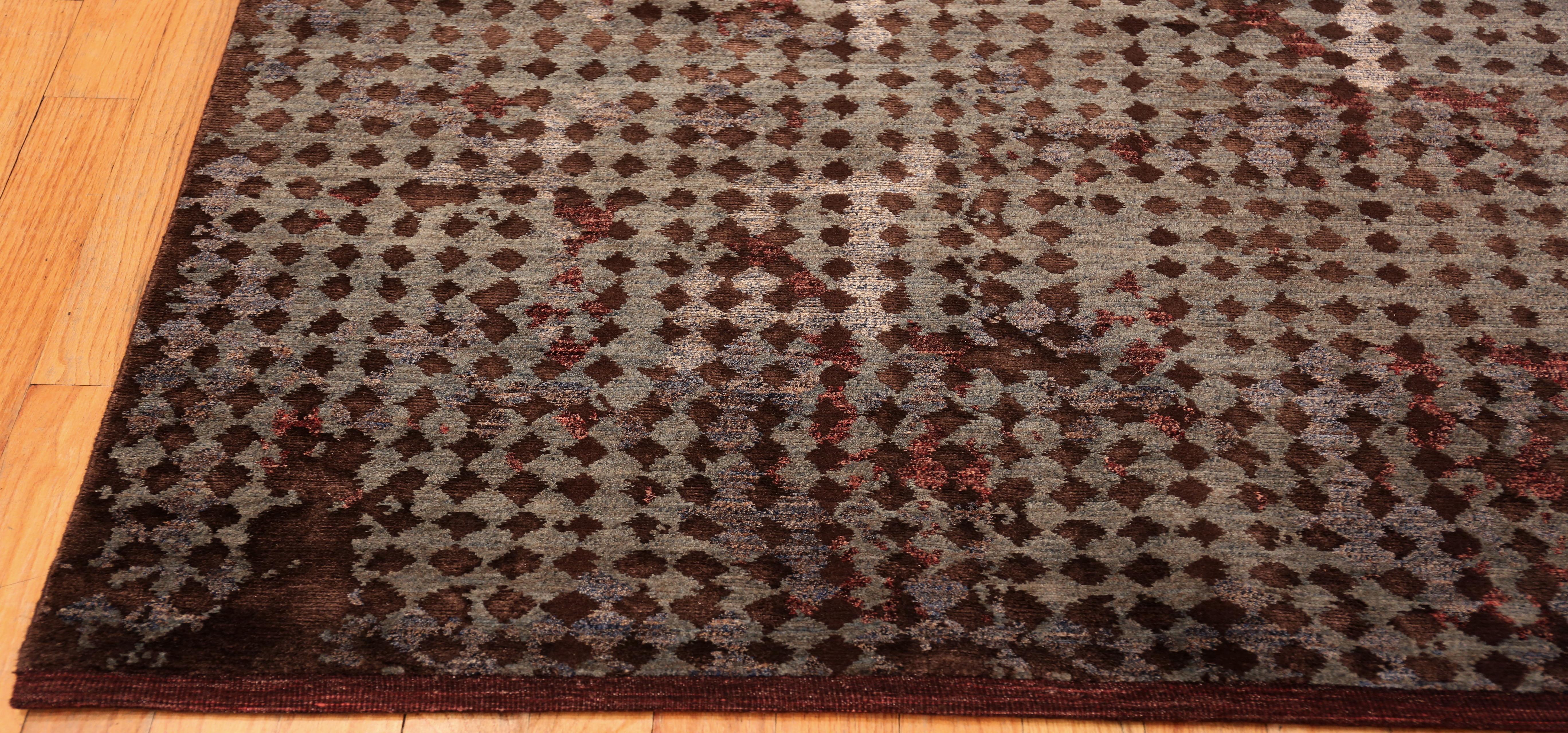 Hand-Knotted Nazmiyal Collection Earthy Modern Transitional Rug. 9 ft x 12 ft For Sale