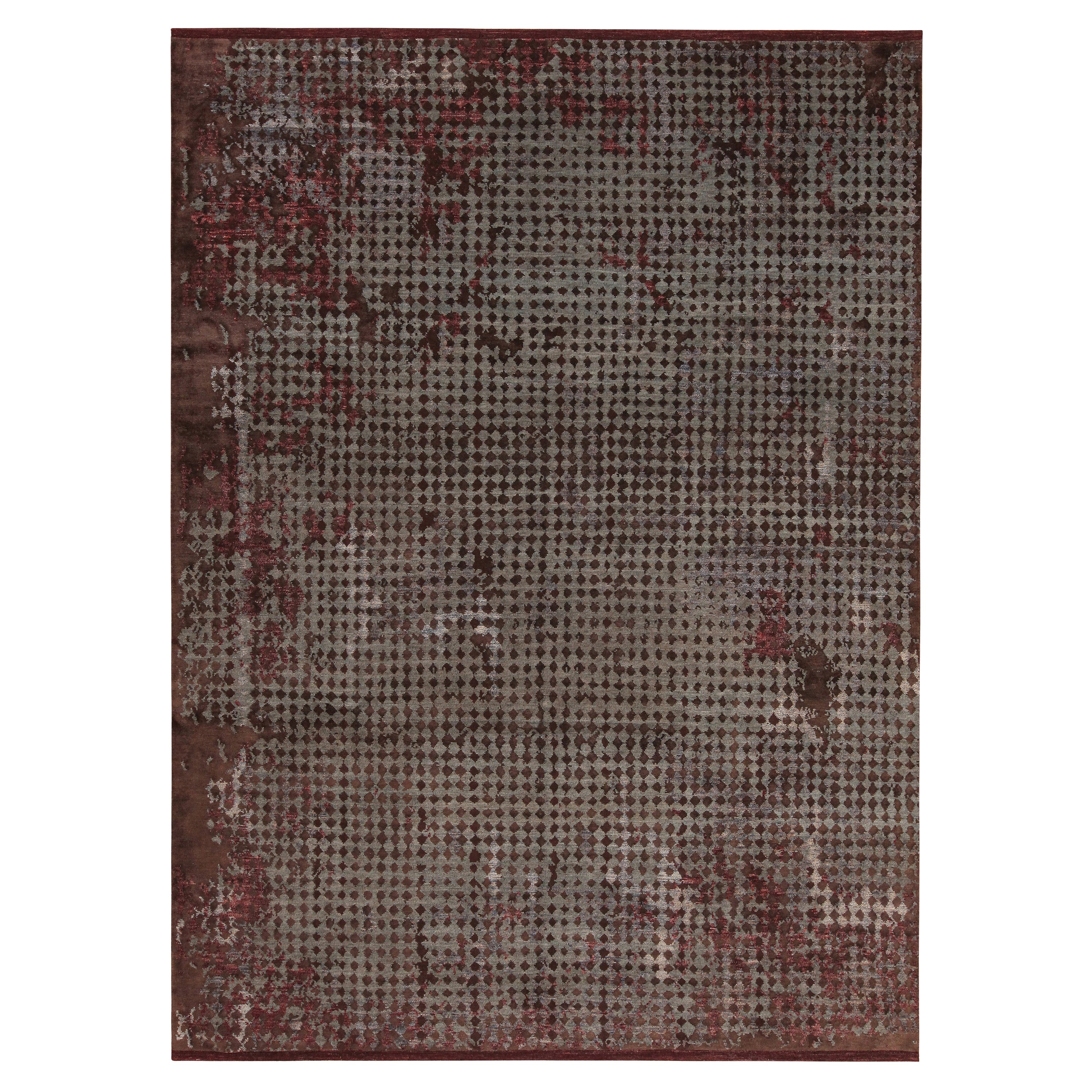 Tappeto di transizione moderno e terroso Nazmiyal Collection. 9 piedi x 12 piedi