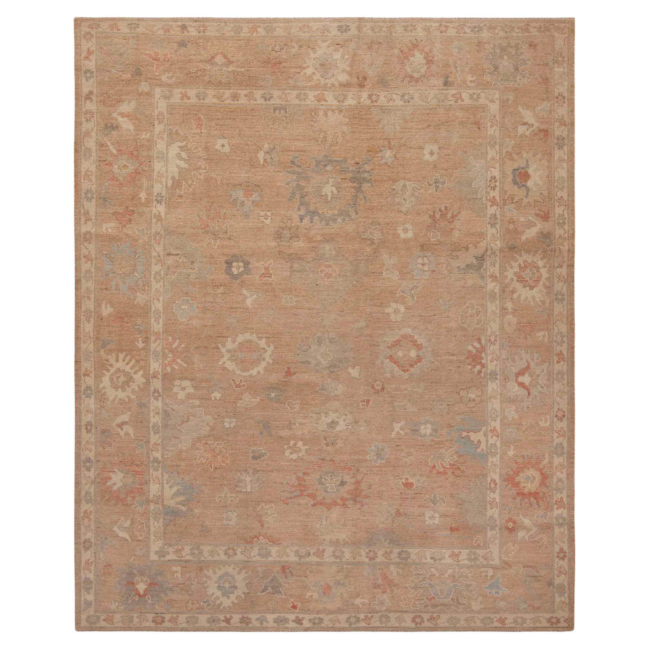 Nazmiyal Collection Earthy Modern Turkish Oushak Style Area Rug 7'7" x 9'5" For Sale