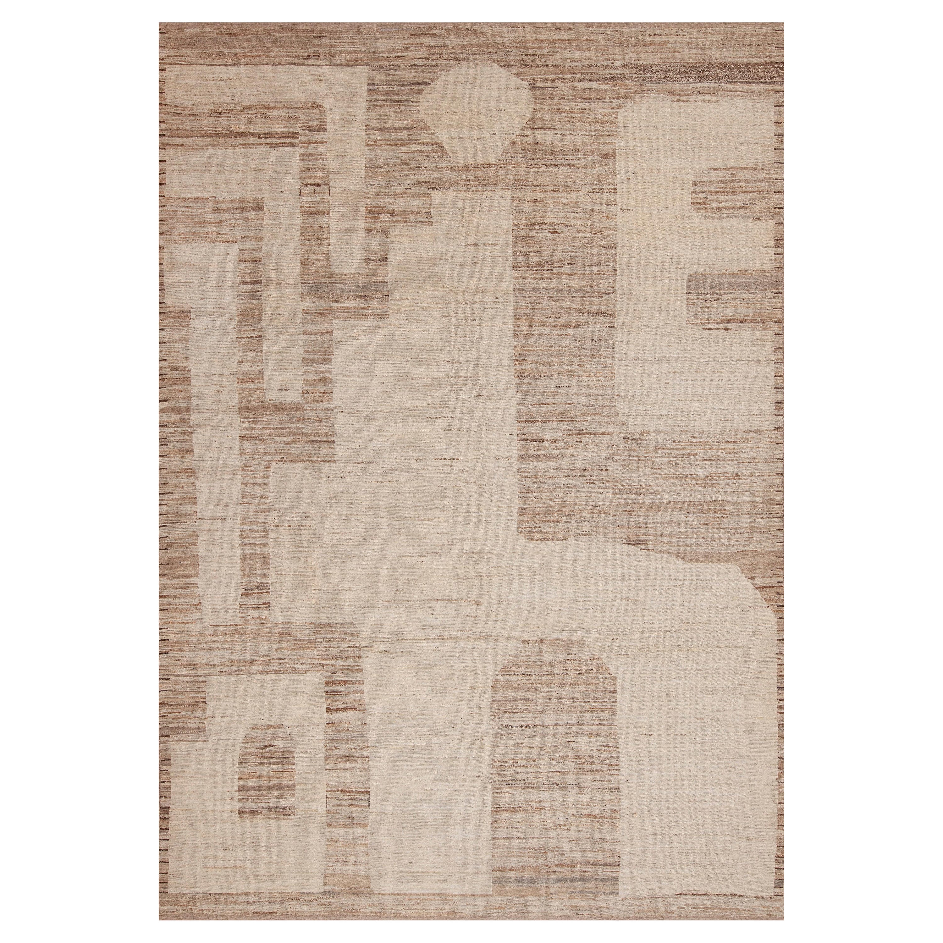 Collection Nazmiyal Collection Tappeto moderno dal design tribale dai colori neutri e terrosi 9'5" x 13'2"