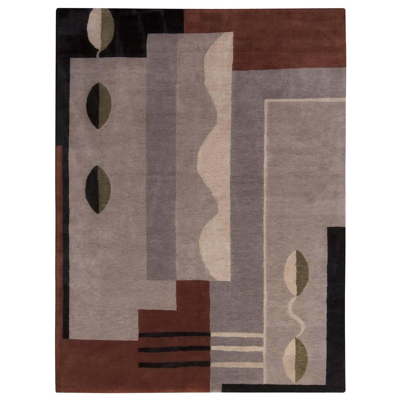 Nazmiyal Collection Earthy Tones Mid Century Modern Rug 6 ft 1 in x 8 ...
