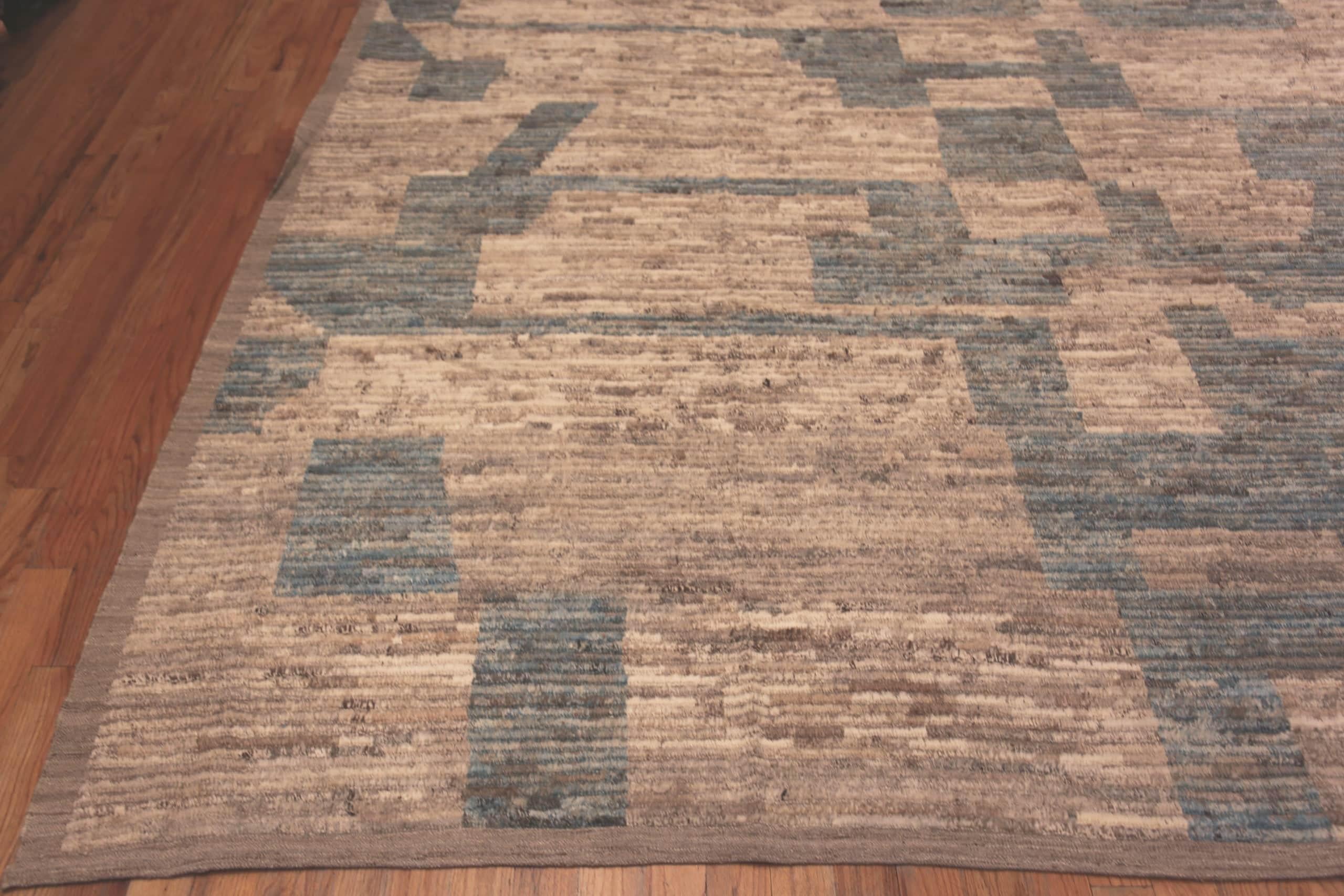 Hand-Knotted Nazmiyal Collection Earthy Tones Modern Central Asian Rug. 13 ft 10 in x 16 ft 1 For Sale