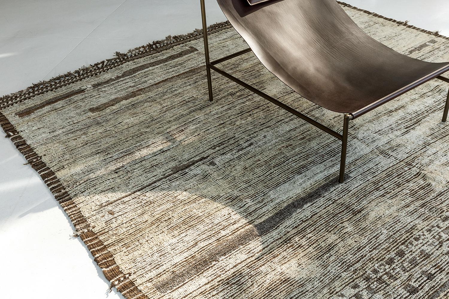 Hand-Knotted Nazmiyal Collection Earthy Tones Modern Distressed Rug 8 ft 6 in x 9 ft 10 in