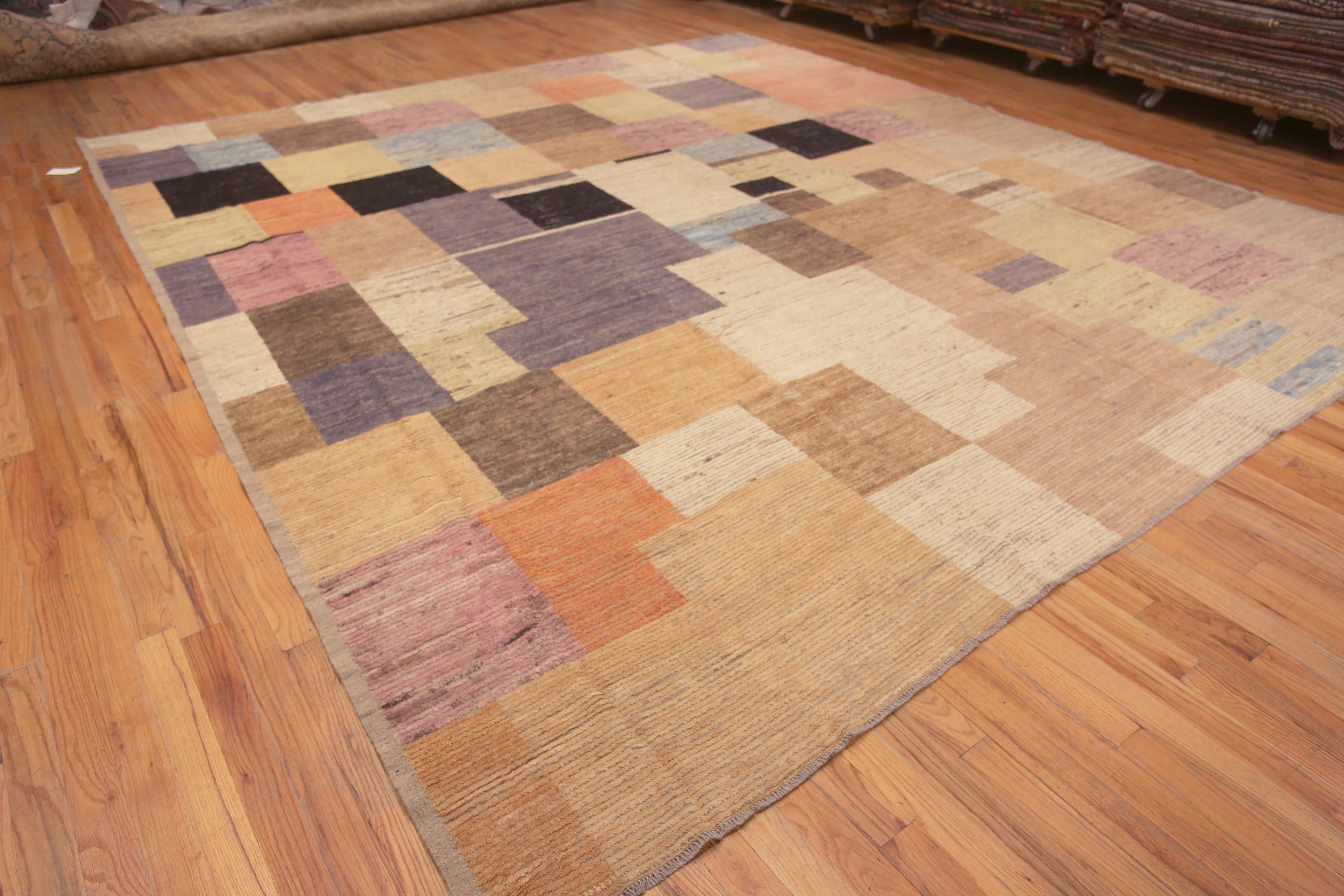 Amazing Eclectic Colorful Artistic Geometric Modern Area Rug, Country of origin: Central Asia, Circa date: Modern Rugs