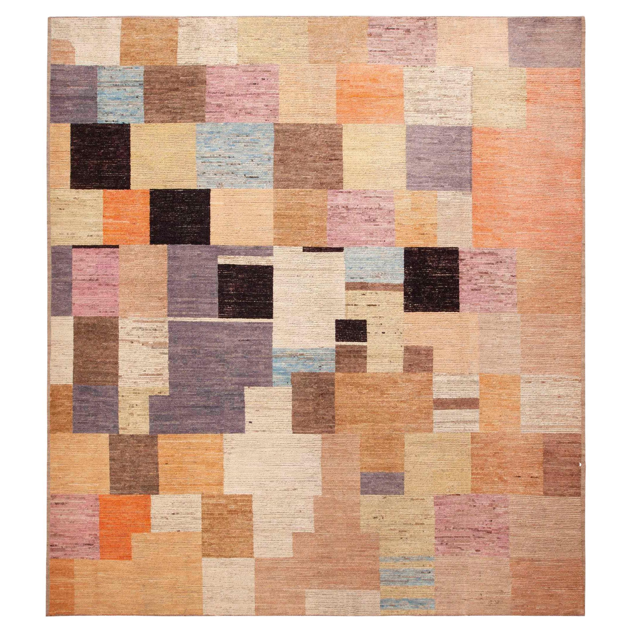 Nazmiyal Collection Eclectic Artistic Geometric Modern Area Rug 13'10" x 15' For Sale