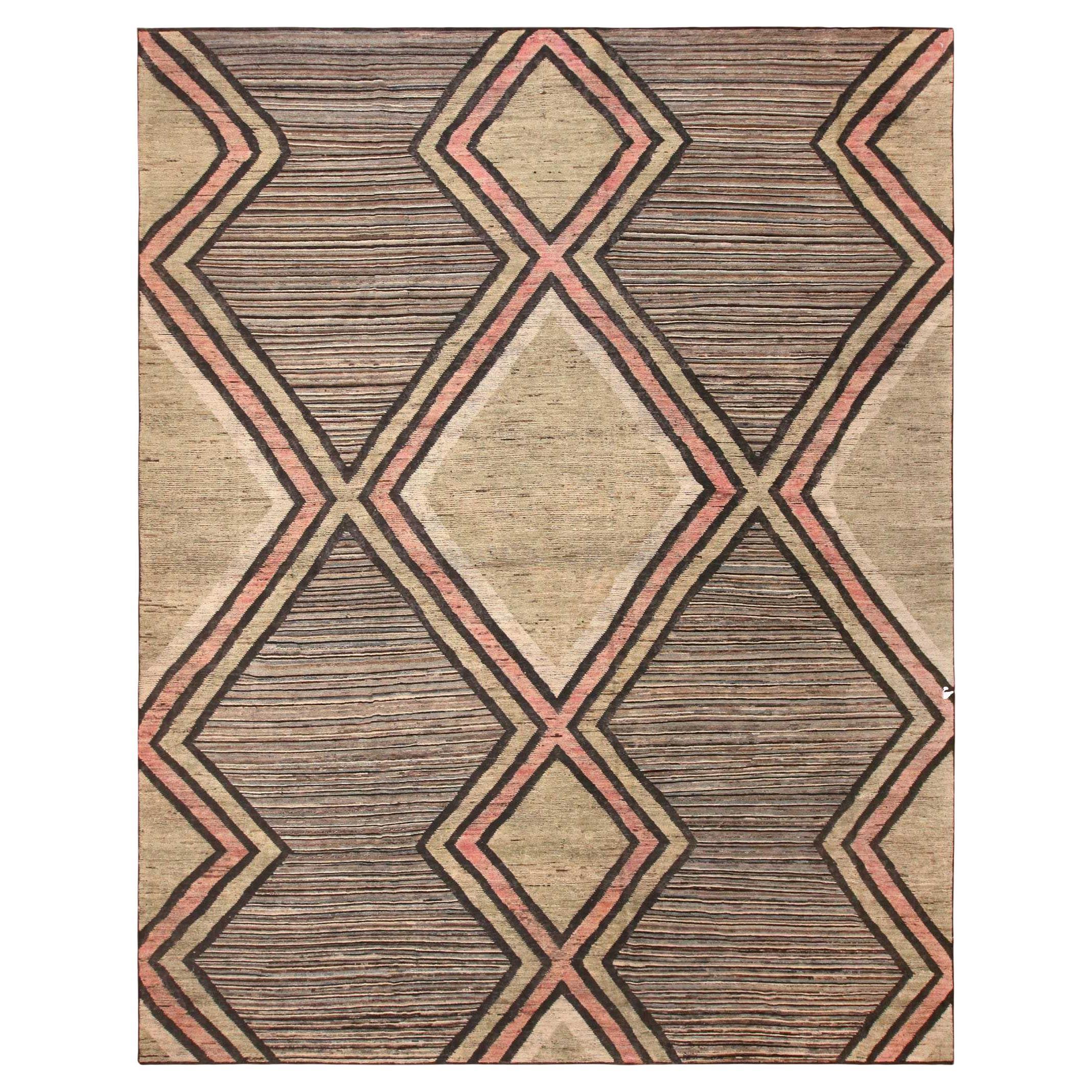 Collection Nazmiyal, grand tapis géométrique moderne accrocheur 12' x 15'3"