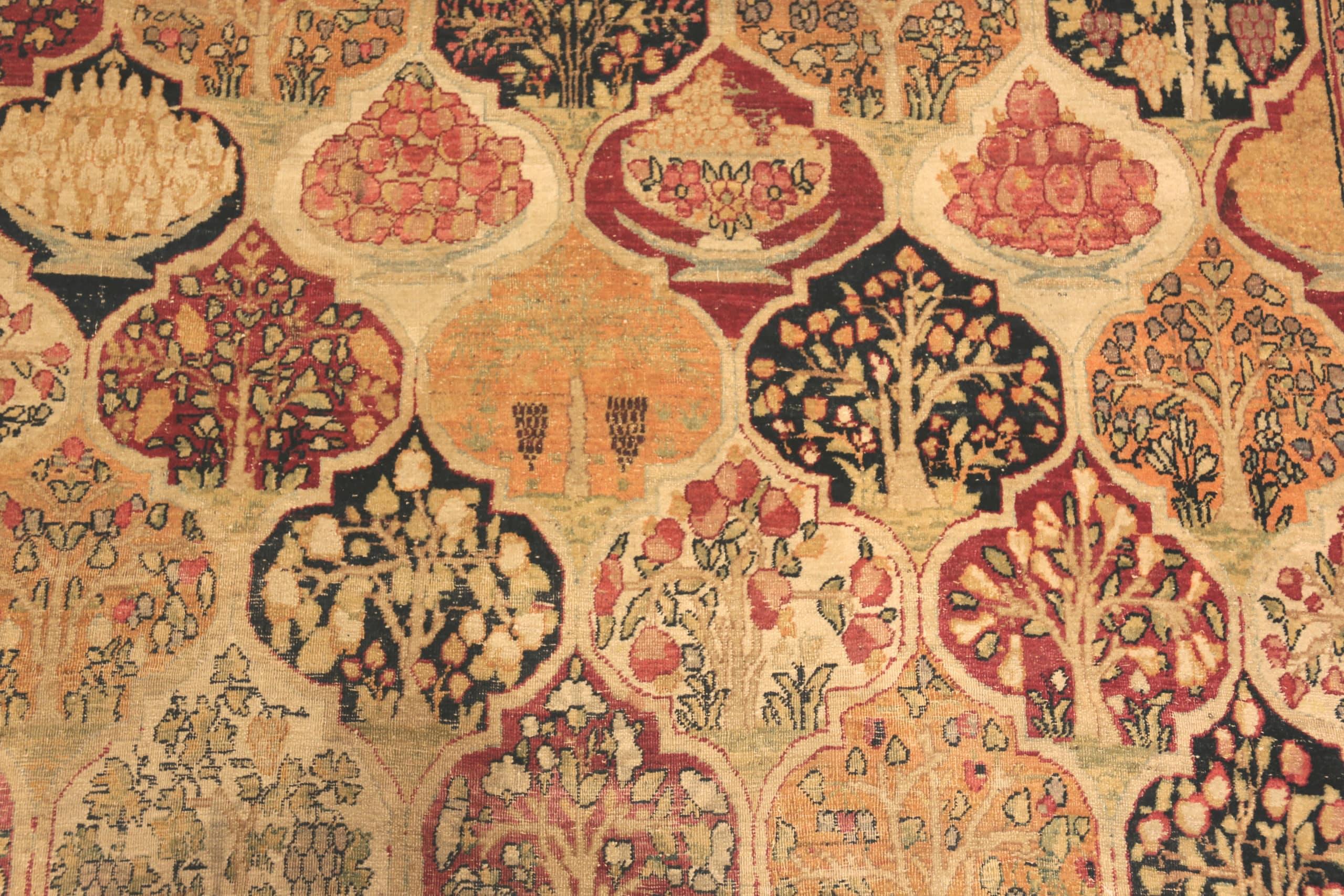 Antiker persischer Kerman-Teppich. 13 Fuß 2 Zoll x 17 Fuß (Handgeknüpft) im Angebot