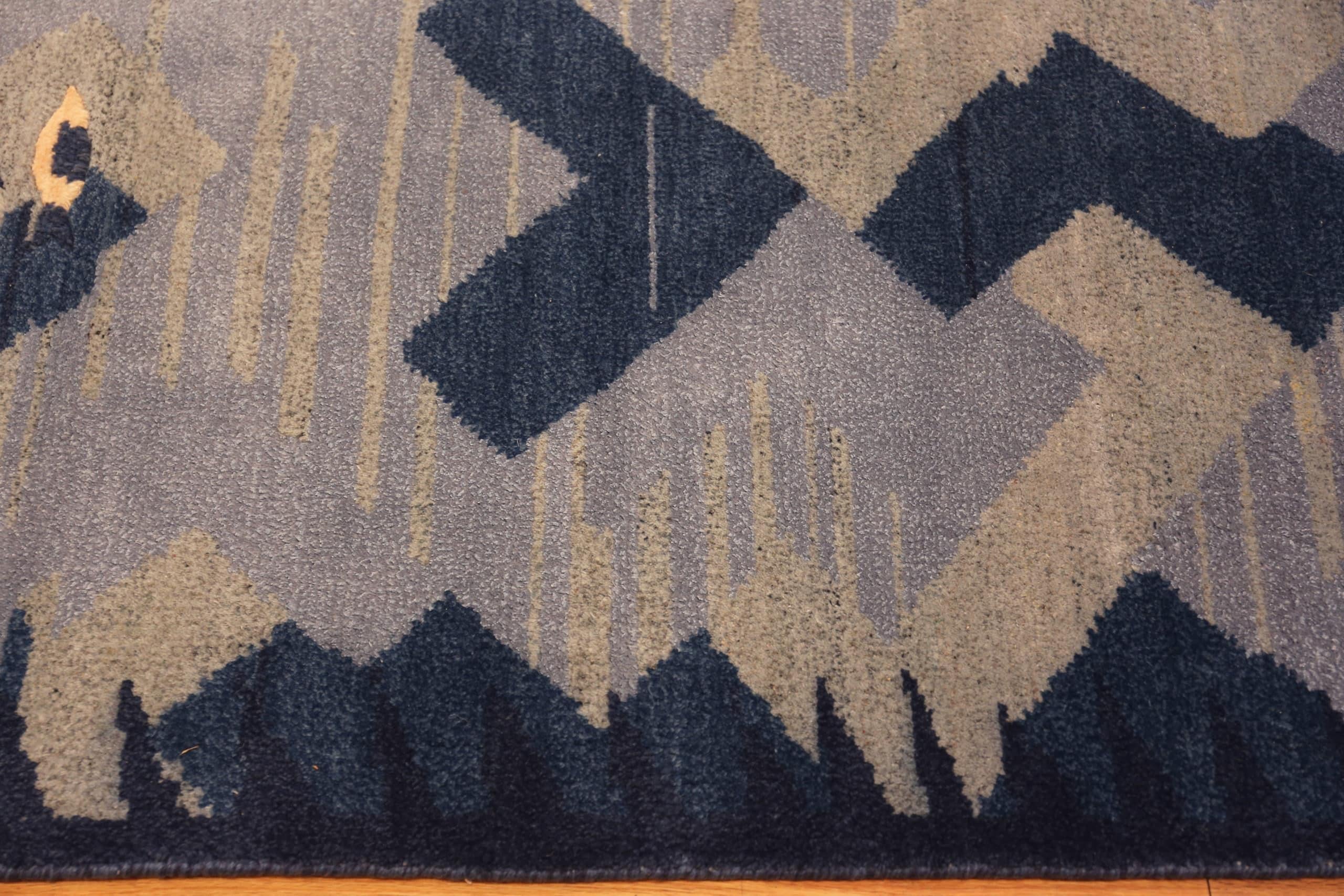 Nazmiyal Collection Elsa Gullberg Inspired Modern Swedish Rug, Country of Origin: Modern India Rugs. Circa date: Modern. Size: 8 ft 2 in x 9 ft 11 in (2.48 m x 3.02 m)


