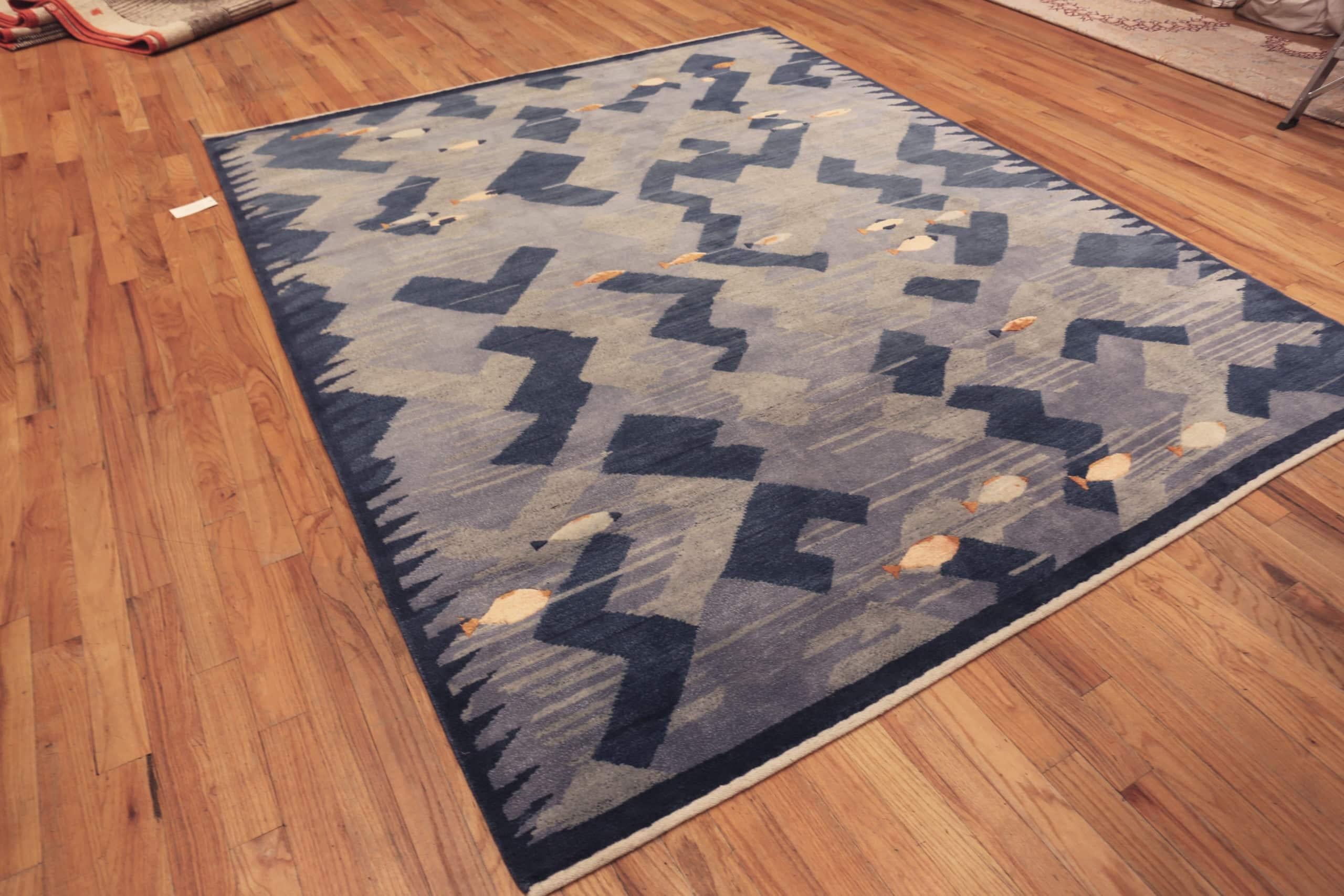 Nazmiyal Collection Elsa Gullberg Inspired Modern Swedish Rug In New Condition For Sale In New York, NY