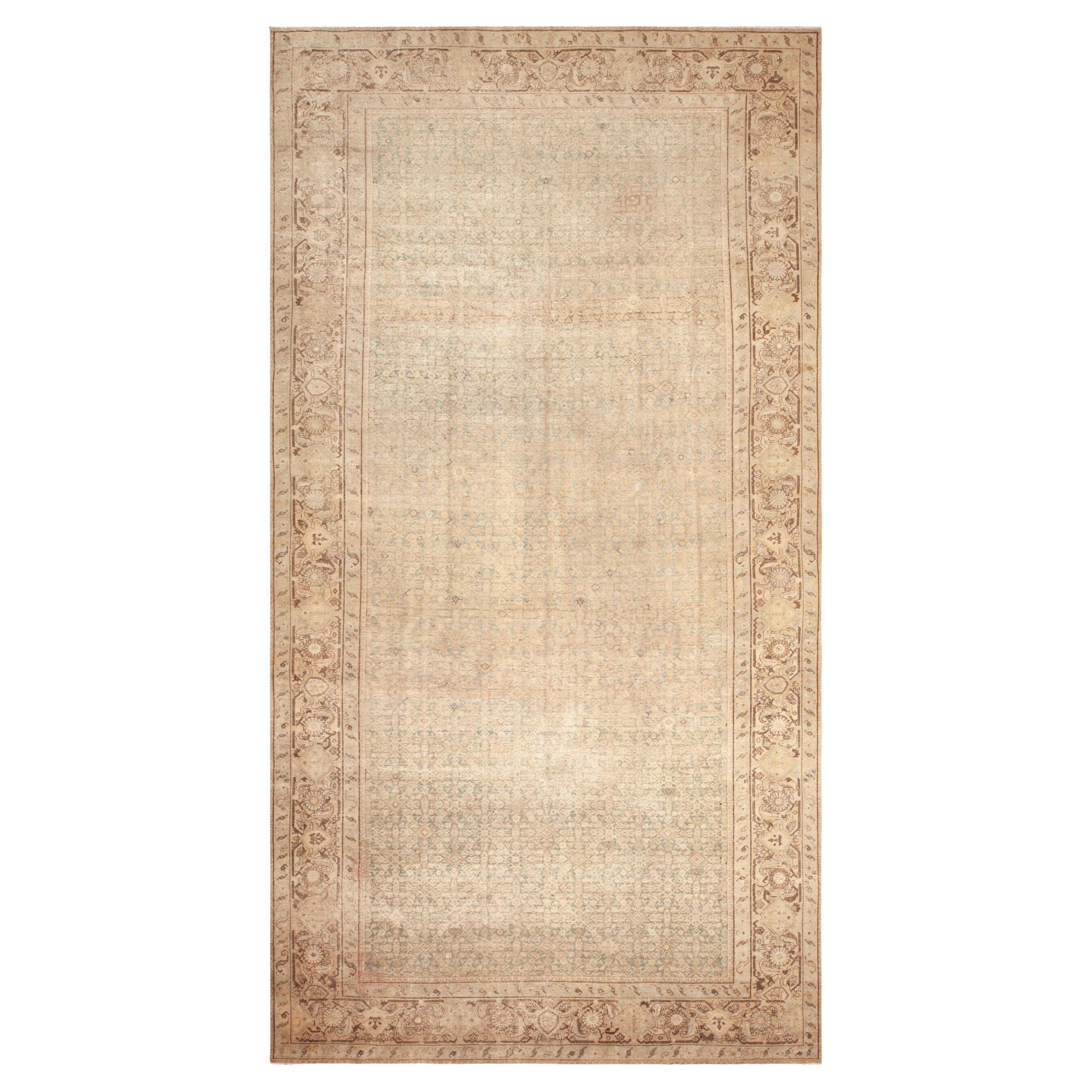 Nazmiyal Collection Floral Large Antique Persian Malayer Rug 10' 5" x 19' 5"