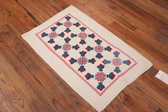 Nazmiyal Collection Folk Art Antique American Quilt Textile 2' 1" x 3' 3"