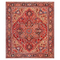 Nazmiyal Collection Geometric Anchor Medallion Heriz Serapi Rug 8 ft x 9 ft 2 in