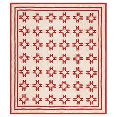 Nazmiyal Collection Geometric Antique American Quilt 5 ft 4 in x 6 ft 2 in