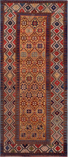 Nazmiyal Collection Geometric Antique Caucasian Shirvan Runner 3'1" x 7'3"