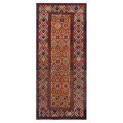 Nazmiyal Collection Traves de Mesa Geométrico Antiguo Caucásico Shirvan 3'1" x 7'3