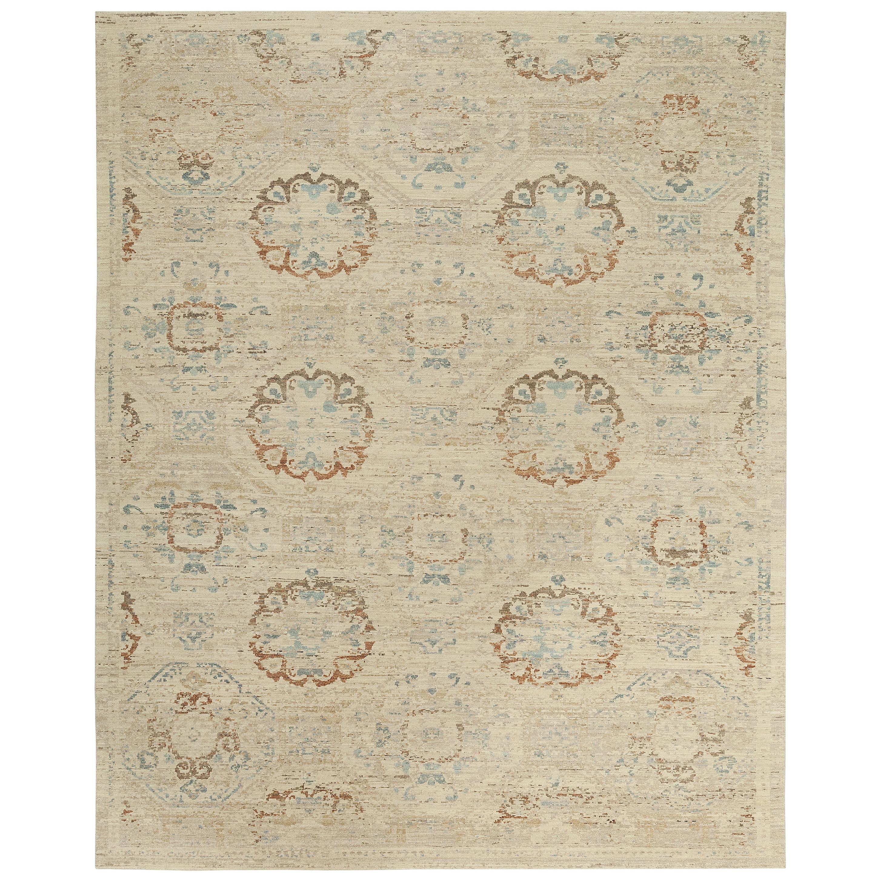 Nazmiyal Collection Geometric Beige Rust Modern Boutique Rug 10 ft x 14 ft