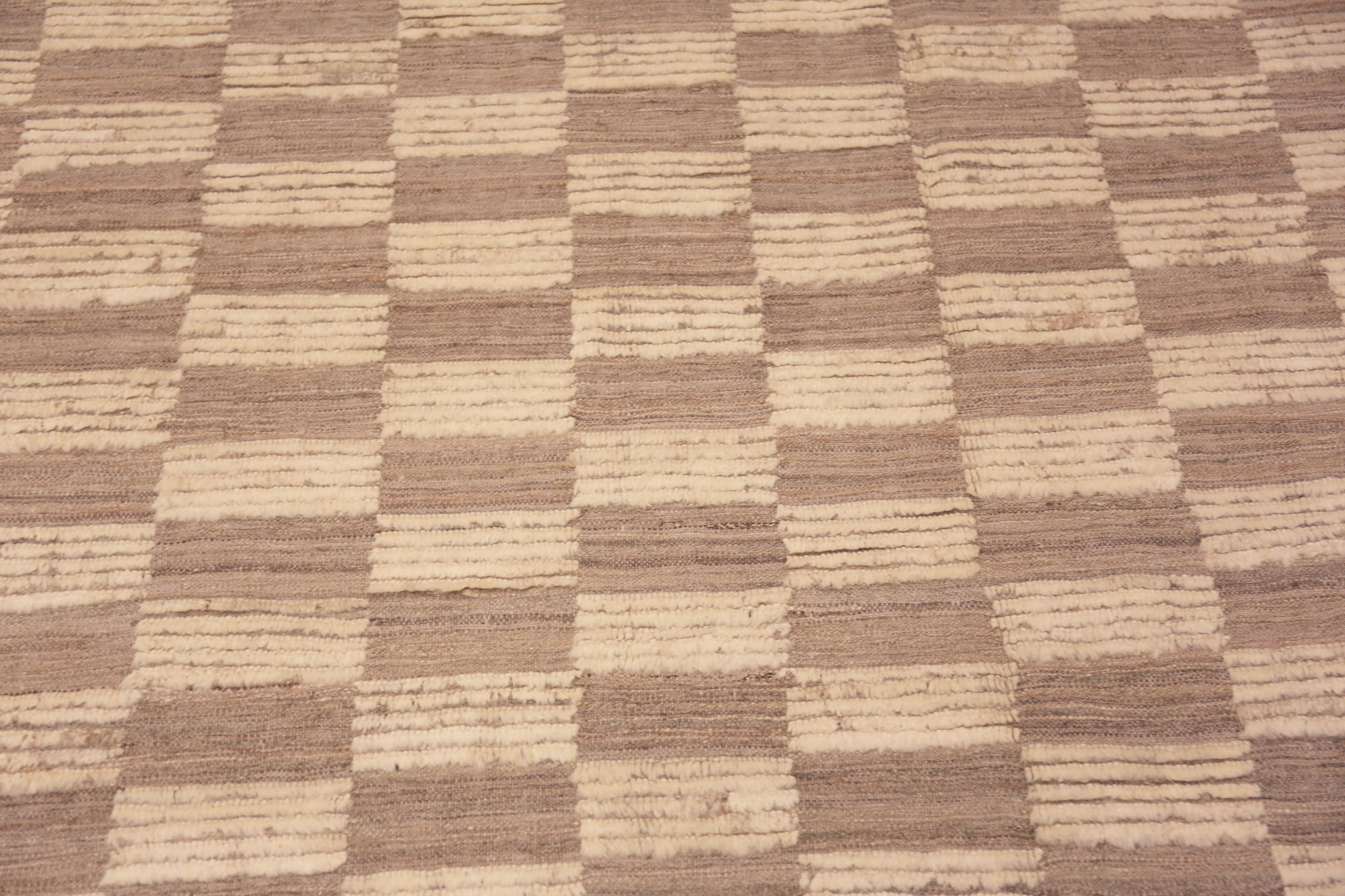 Nazmiyal Kollektion Geometrischer moderner Teppich mit Schachbrettmuster 10'5