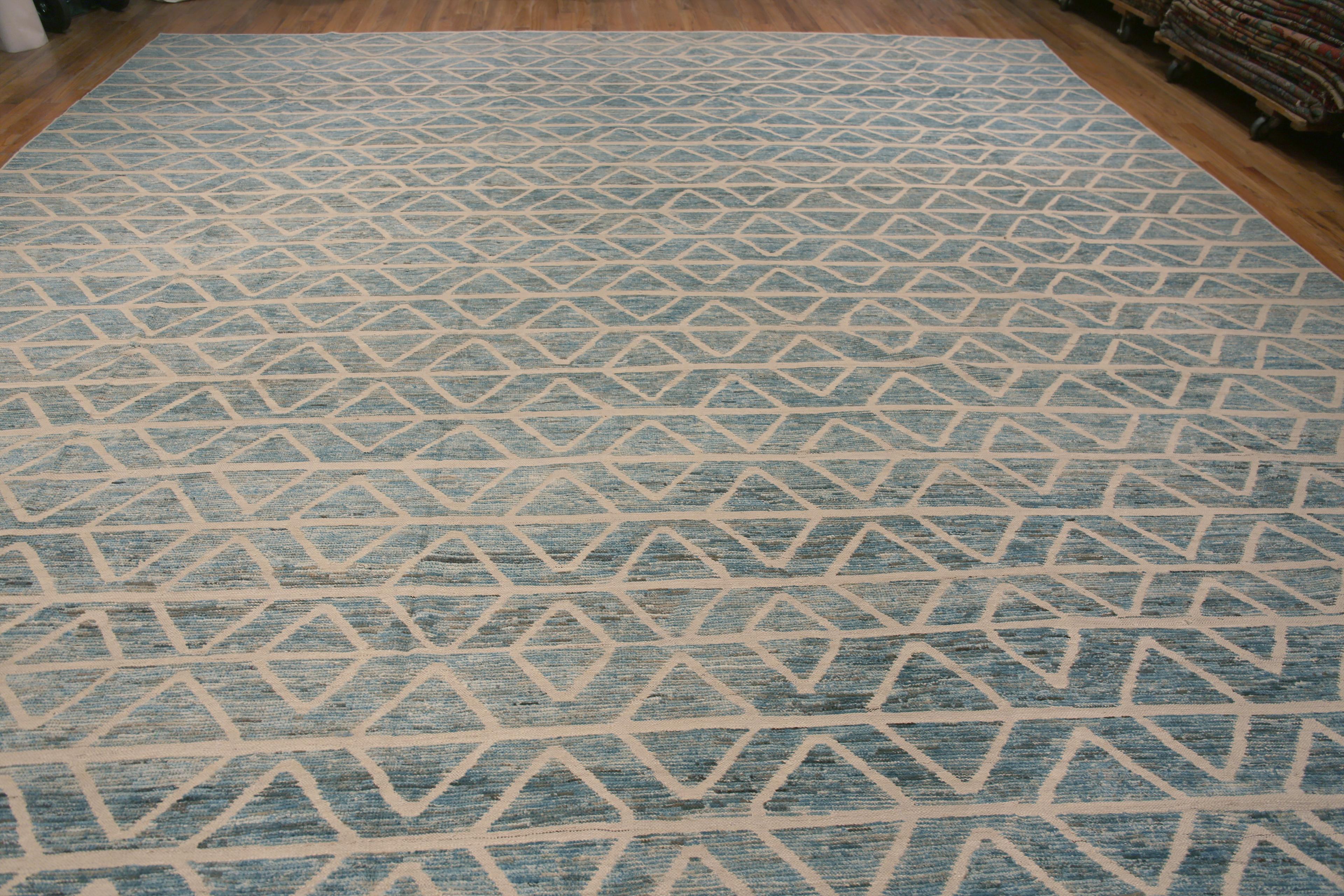Hand-Knotted Nazmiyal Collection Geometric Design Oversized Modern Area Rug 15'5