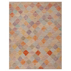 Moderner Teppich der Nazmiyal Kollektion mit geometrischem Diamantdesign 5'1" x 6'6"