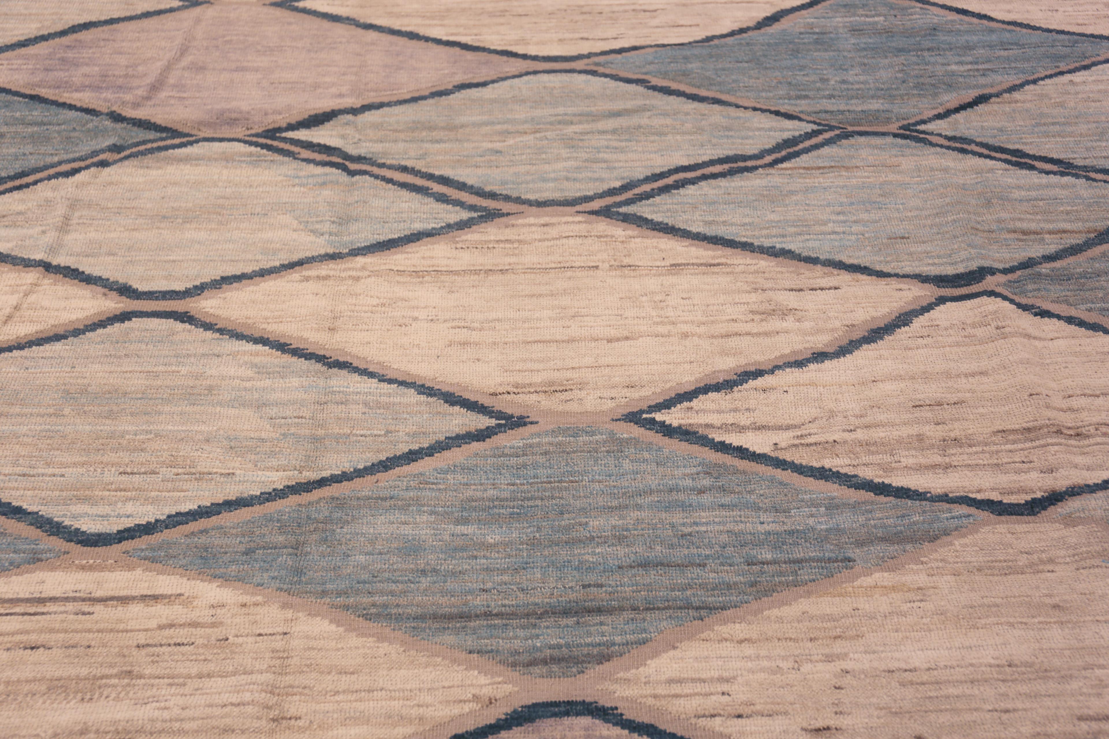 Centrasiatique The Collective Geometric Diamond Grid Modern Large Size Rug 11'3