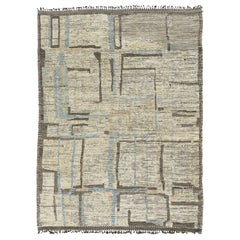 Nazmiyal Collection Geometric Modern Distressed Area Rug 9 ft 9 in x 13 ft 6 in 