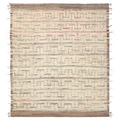 Nazmiyal Collection Geometric Modern Distressed Rug. 12 ft 10 in x 14 ft 7 in