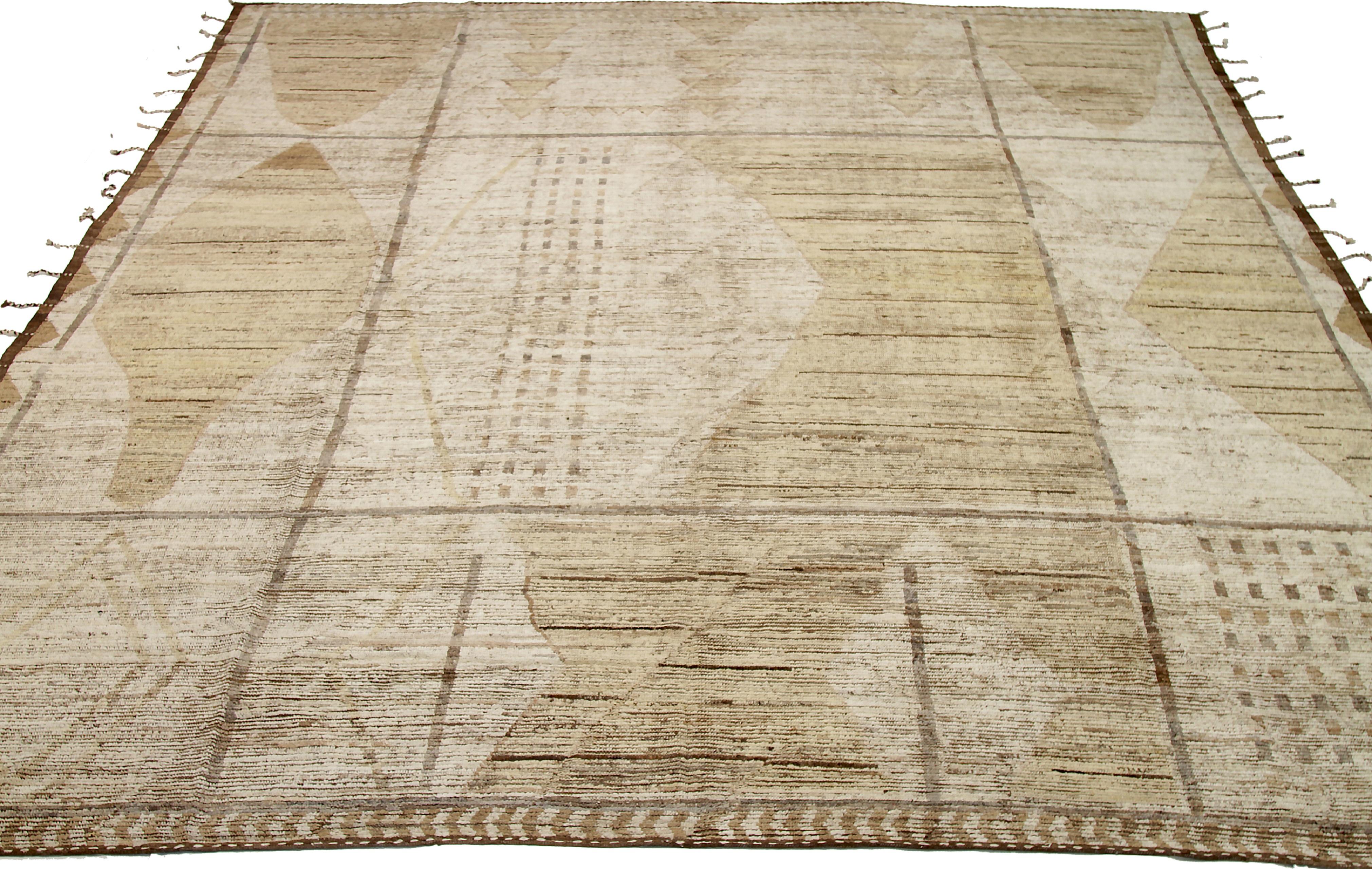 Contemporary Nazmiyal Collection Geometric Modern Distressed Rug. 14 ft 3 in x 16 ft 4 in 