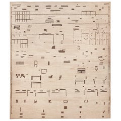 Nazmiyal Collection Geometric Modern Distressed Rug. 17 ft 2 in x 20 ft 2 in