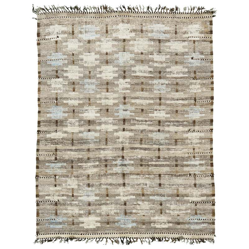 Nazmiyal Collection Cream Geometric Modern Distressed Rug. 10 ft 9 in ...