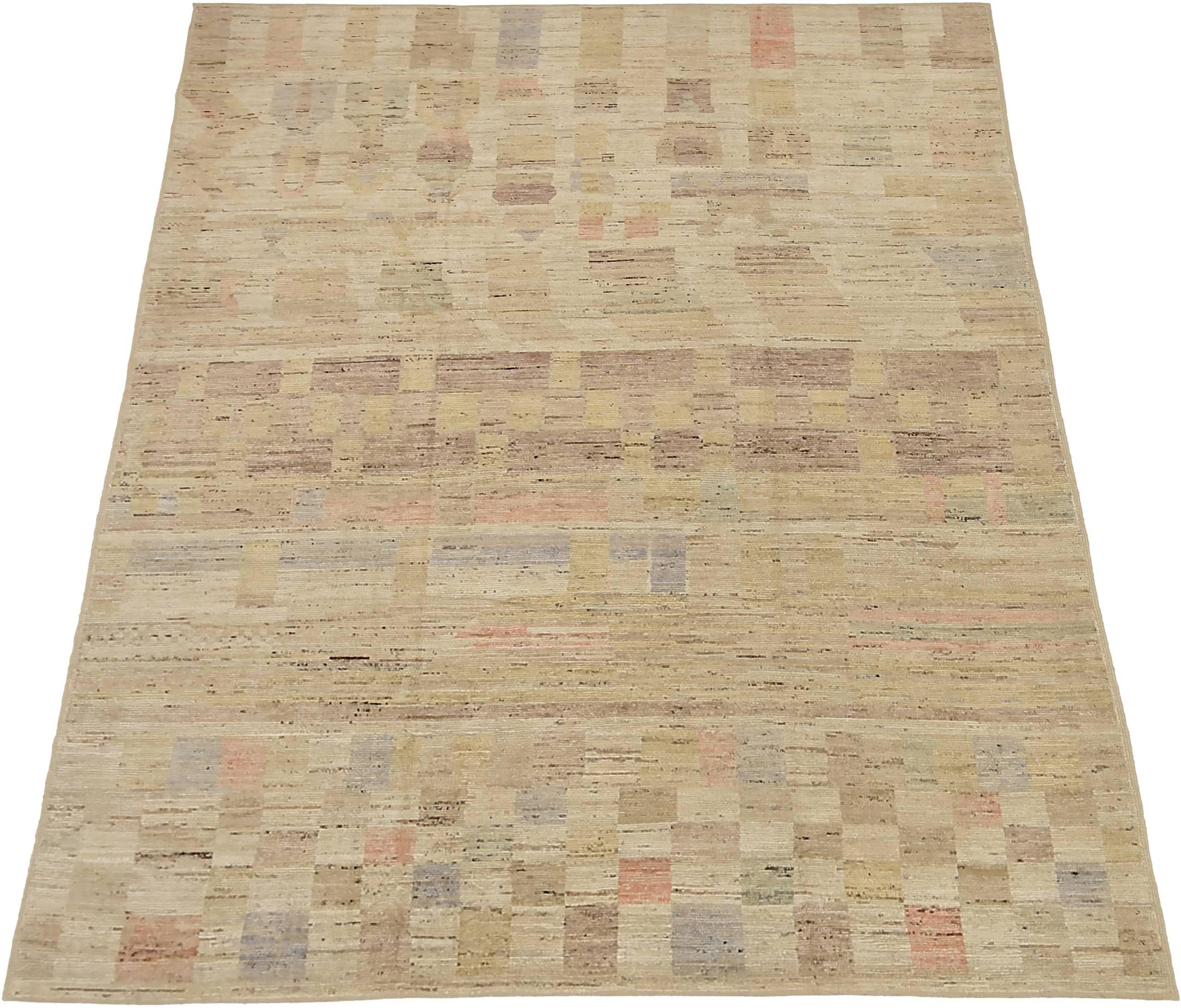 Contemporary Nazmiyal Collection Geometric Modern Distressed Rug. 9 ft 3 in x 11 ft 9 in 