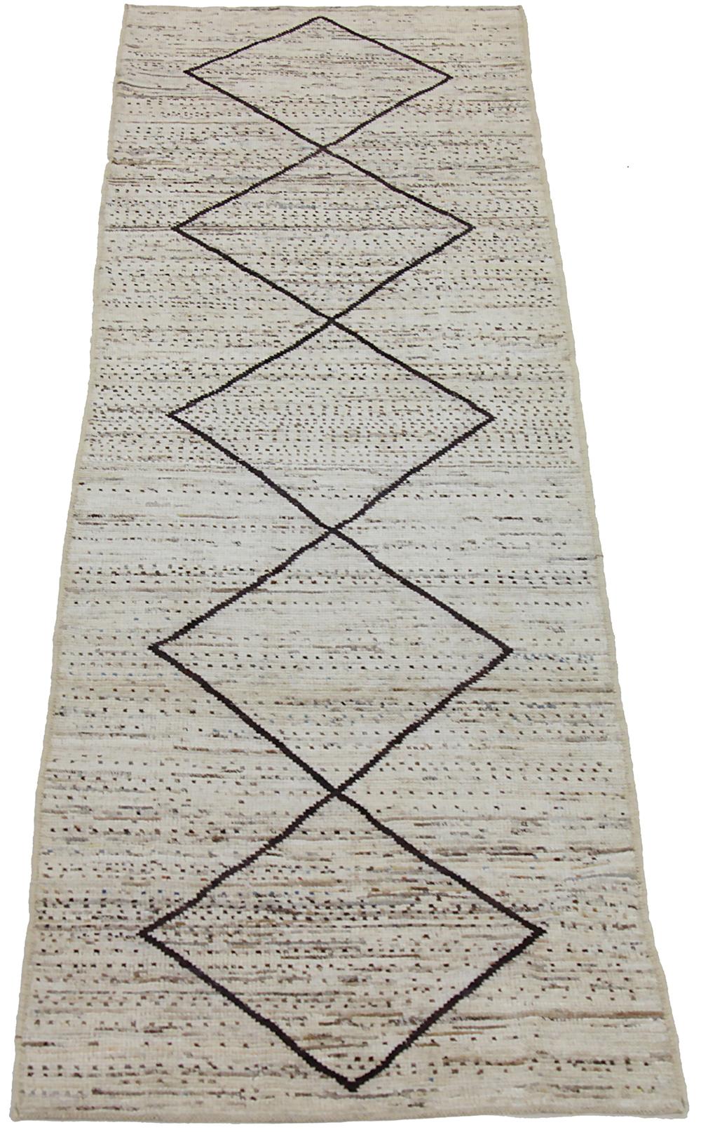 Contemporary Nazmiyal Collection Geometric Modern Moroccan Style Runner 2ft 8in x 10ft 10in 