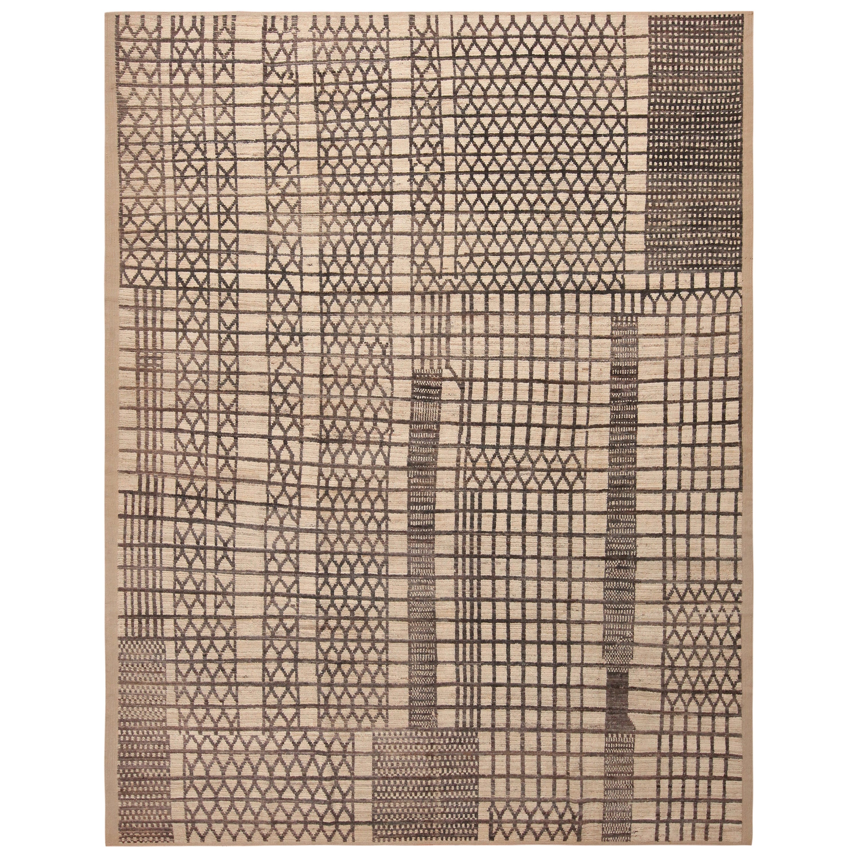 Geometrischer moderner Teppich der Nazmiyal Kollektion. 9 ft 5 in x 11 ft 10 in