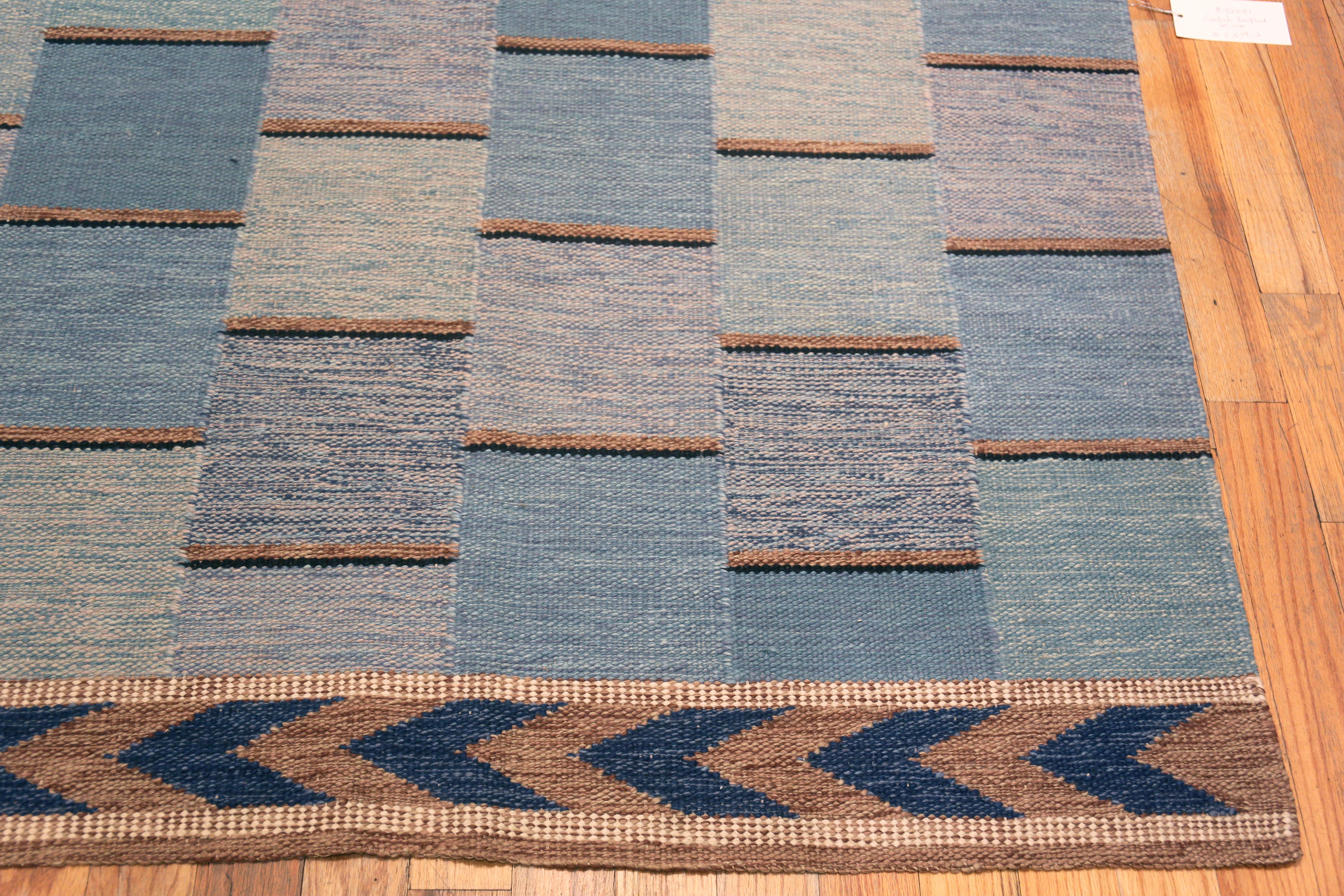 Indien Collection Nazmiyal, design suédois géométrique et moderne, tapis tissé à plat 10' x 14'2